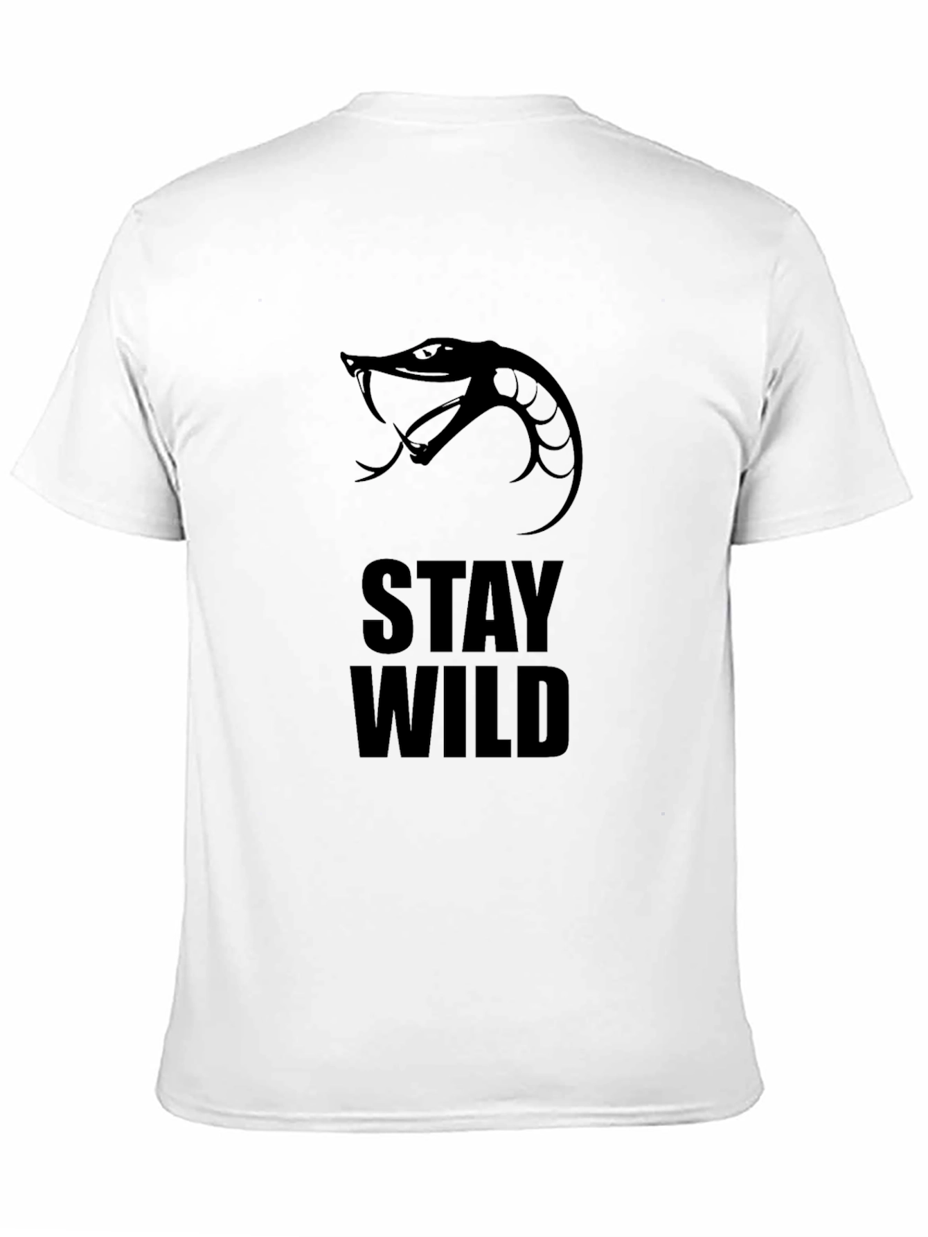 Stay Wild Snake Graphic T-Shirt - Black