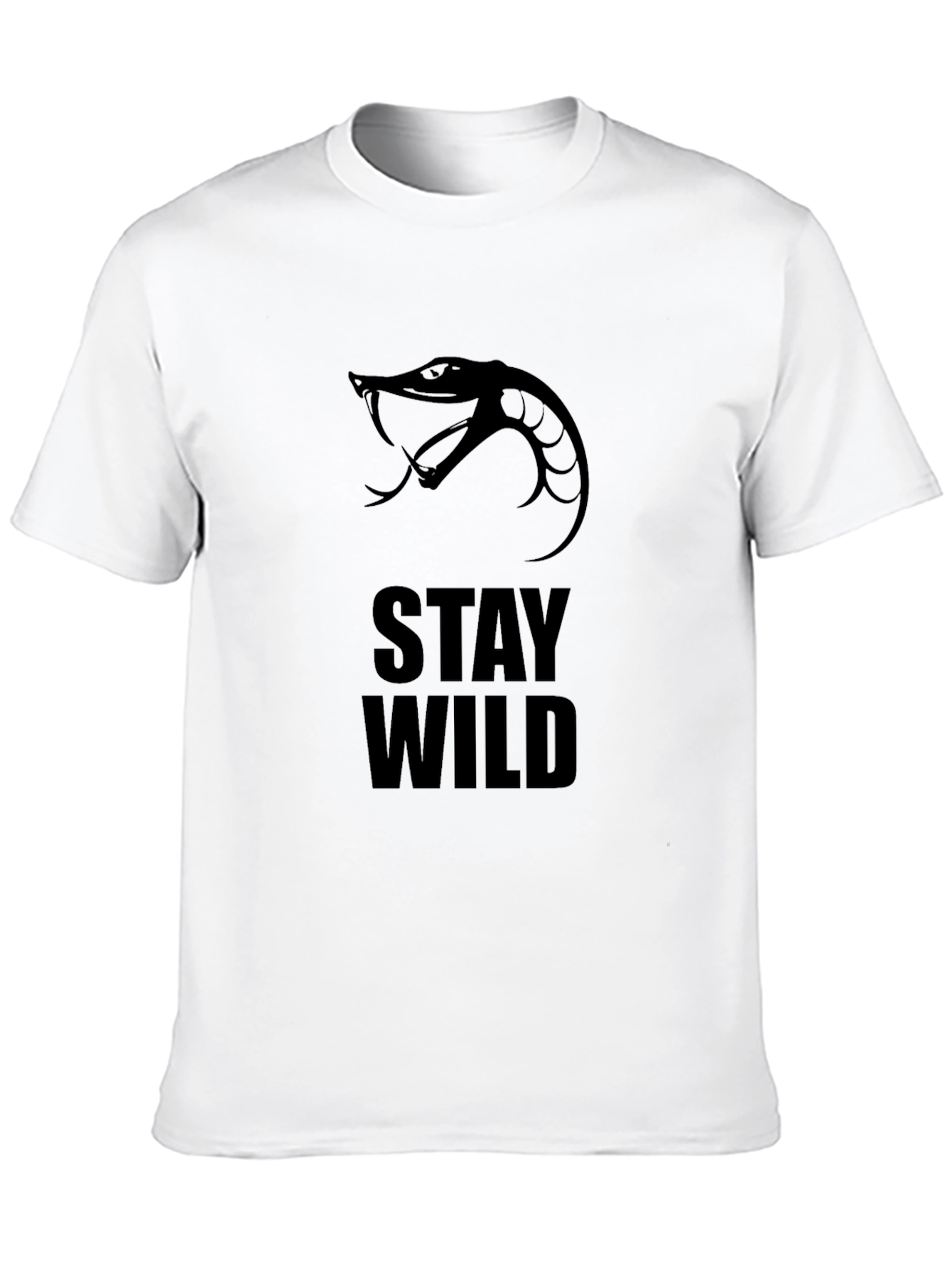 Stay Wild Snake Graphic T-Shirt - Black