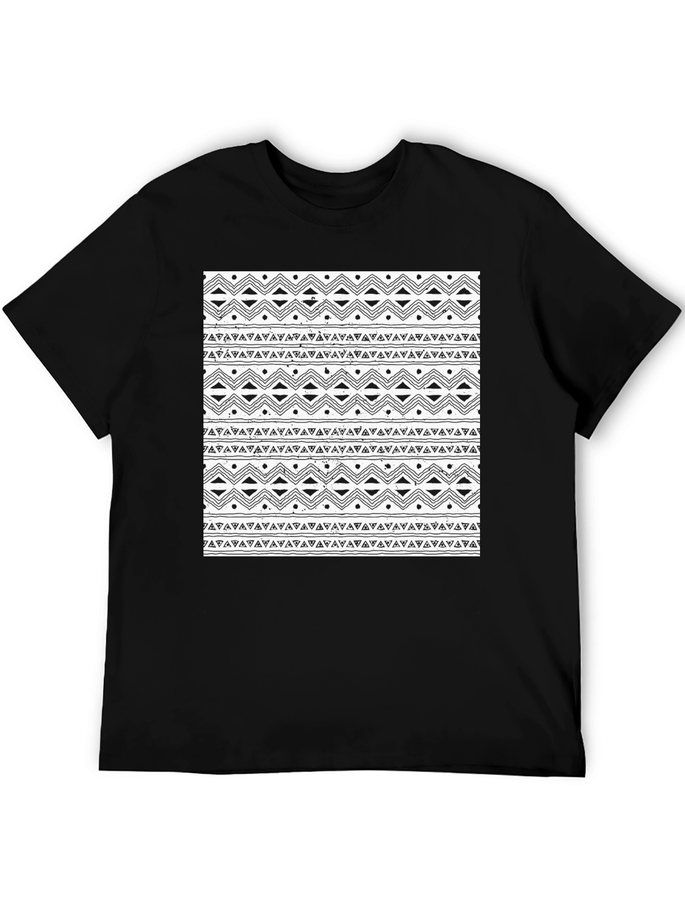 Patterned Black T-Shirt