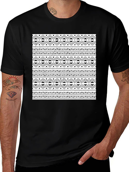 Patterned Black T-Shirt