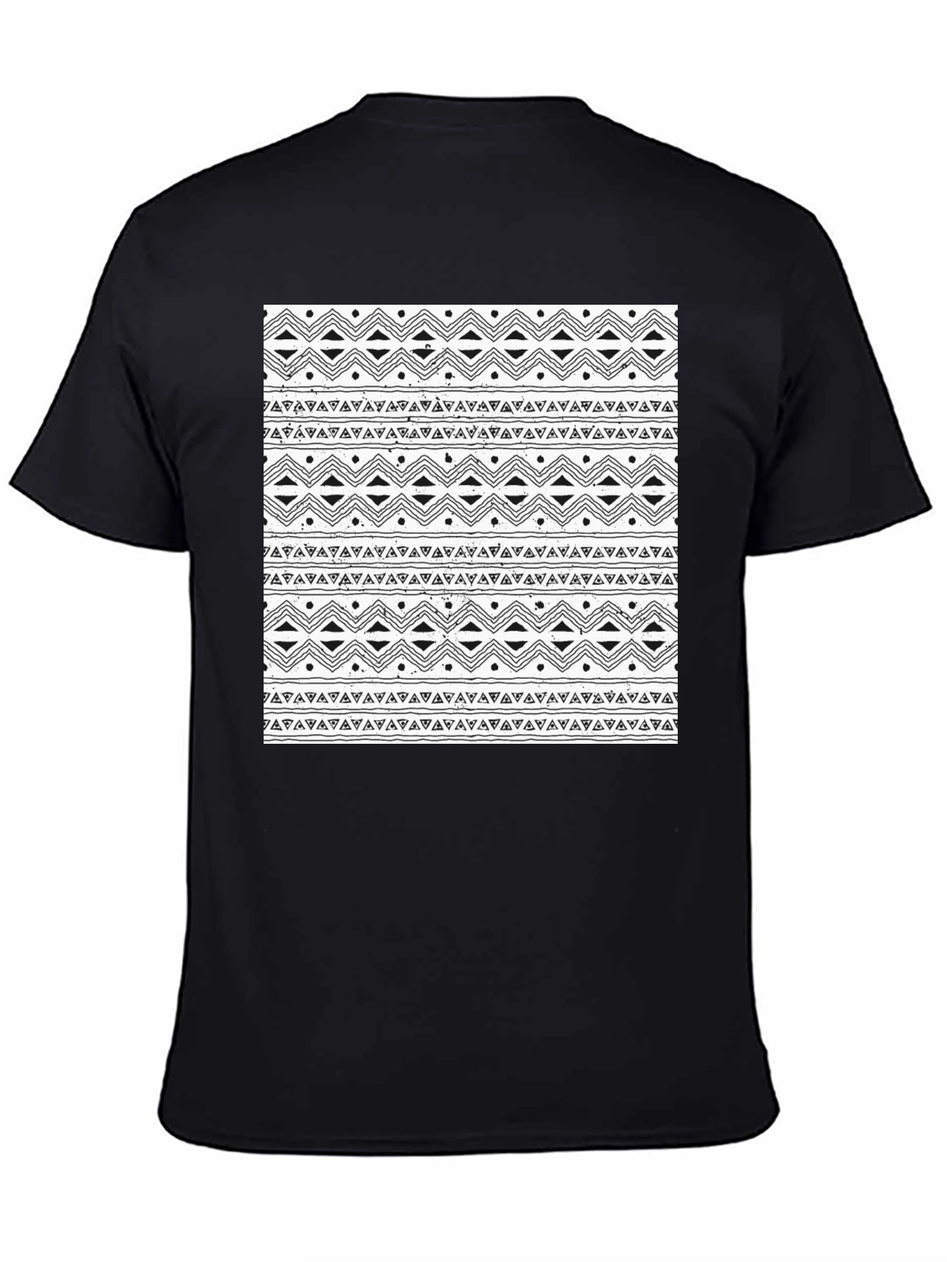 Patterned Black T-Shirt