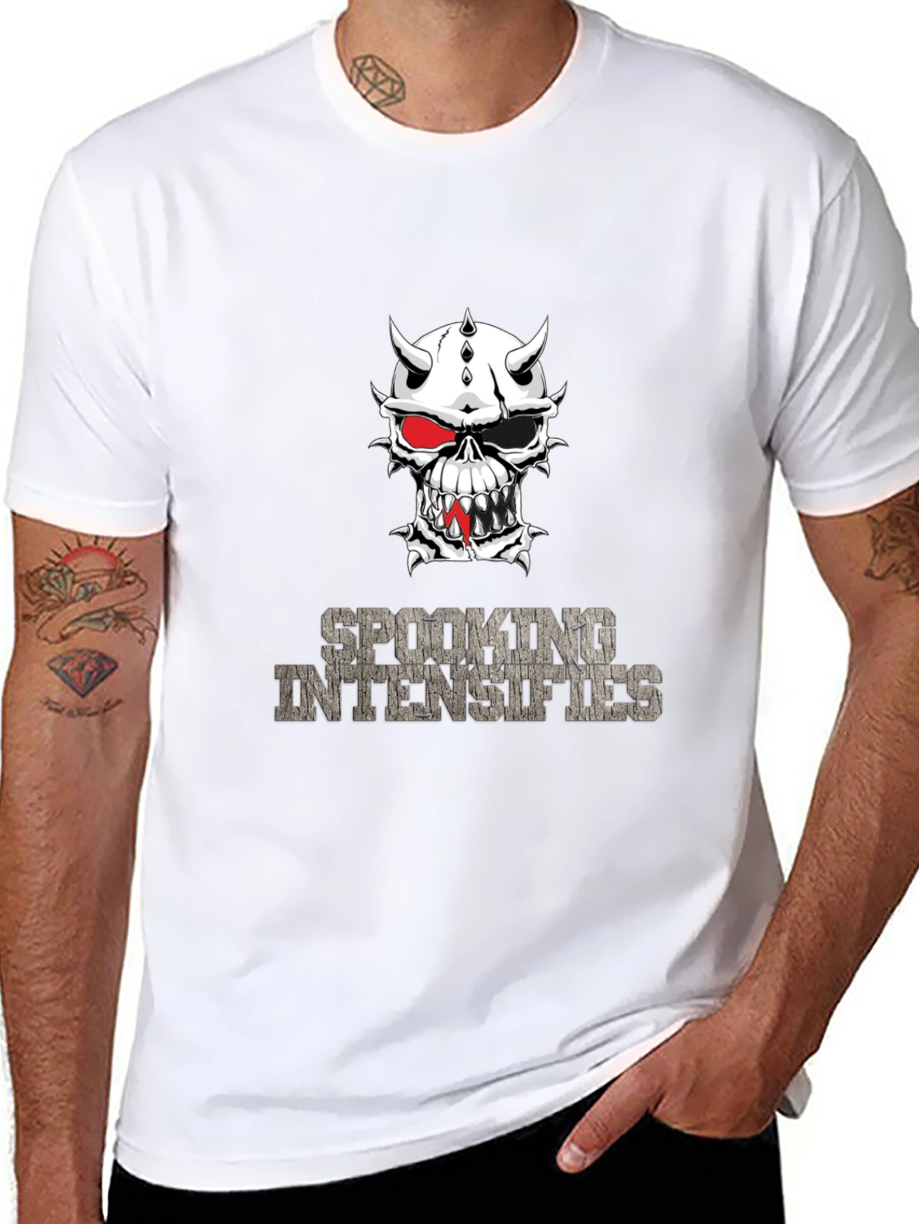 Spooking Intensifies Skull Graphic T-Shirt