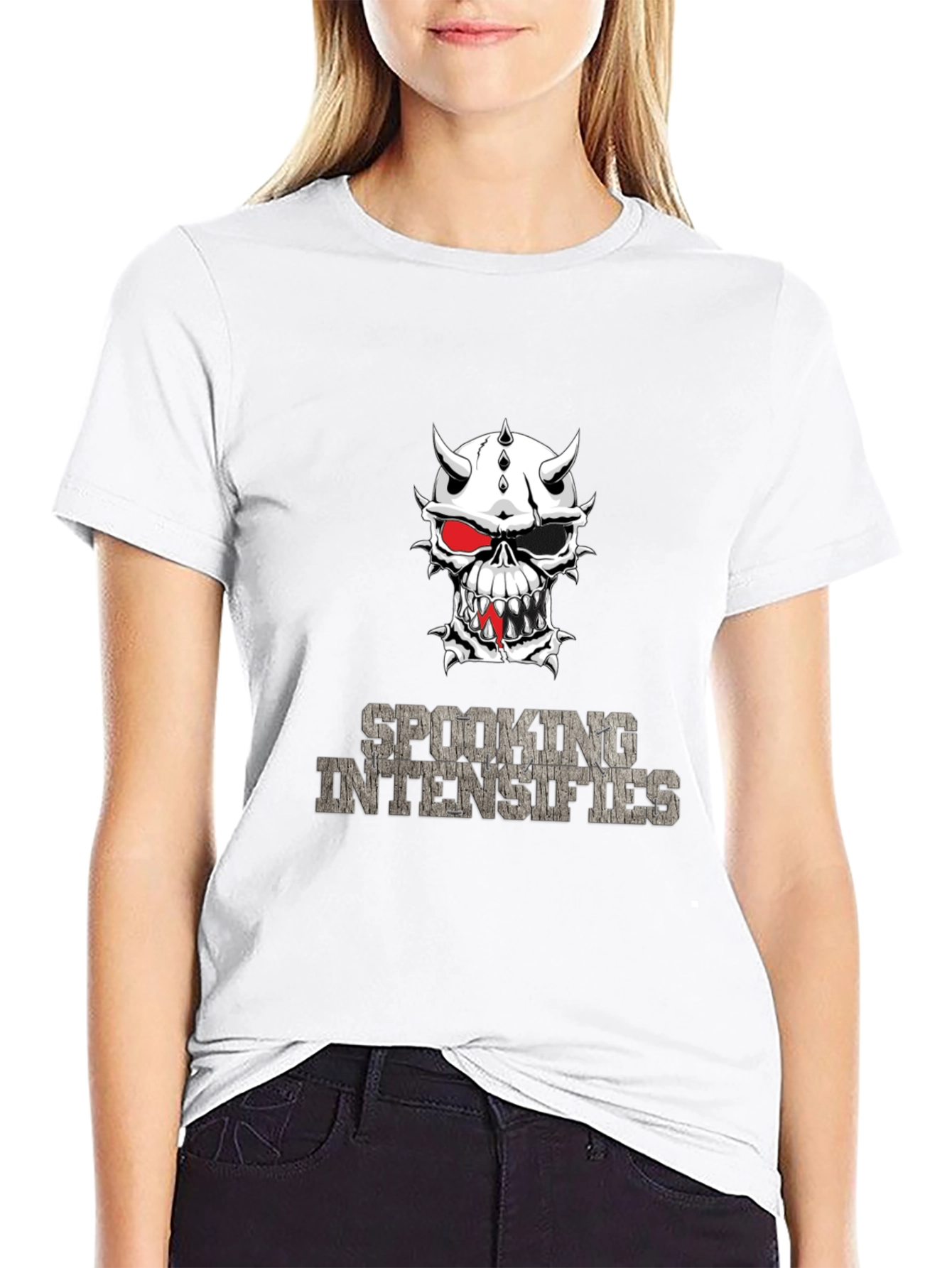 Spooking Intensifies Skull Graphic T-Shirt