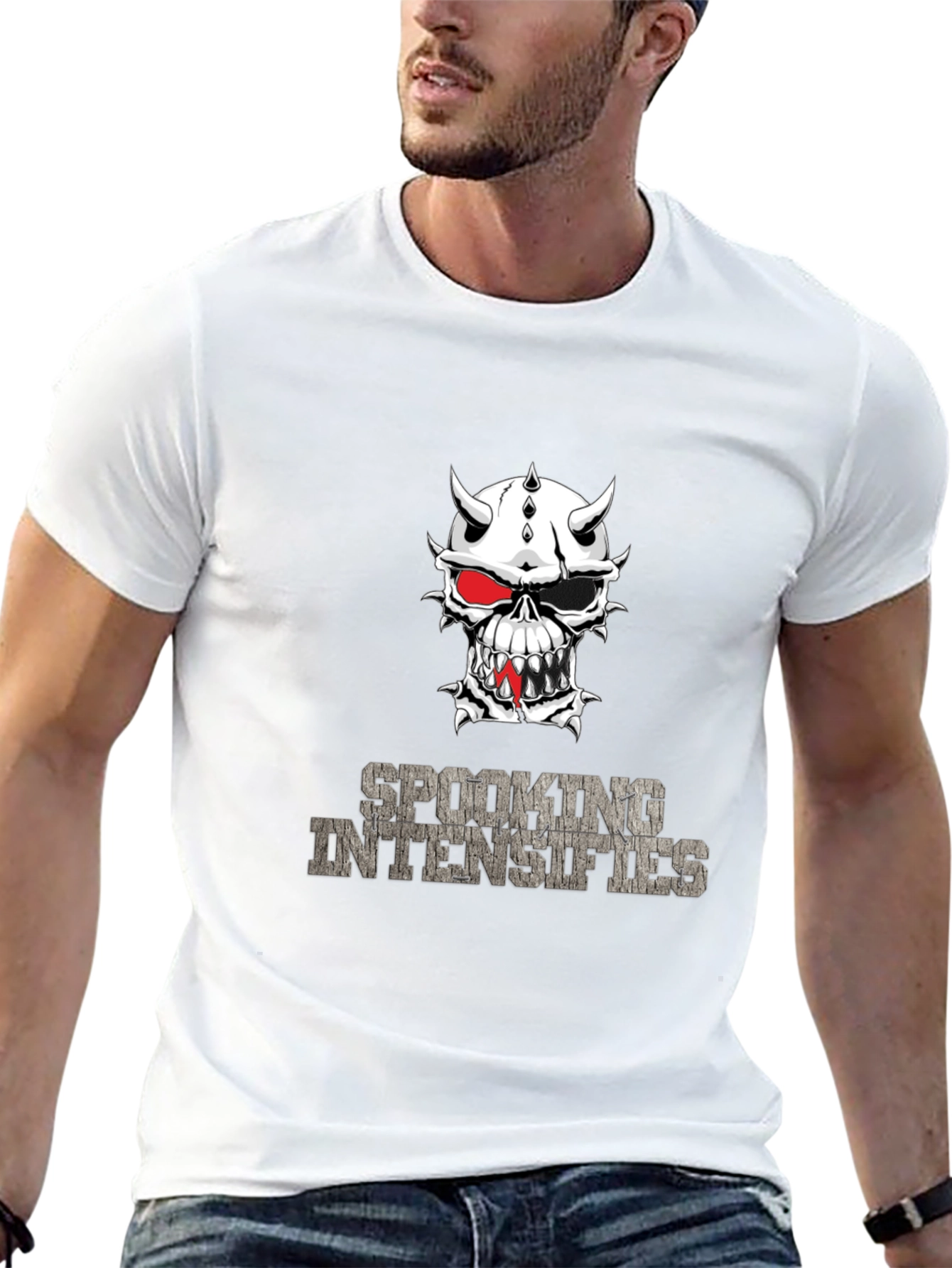 Spooking Intensifies Skull Graphic T-Shirt
