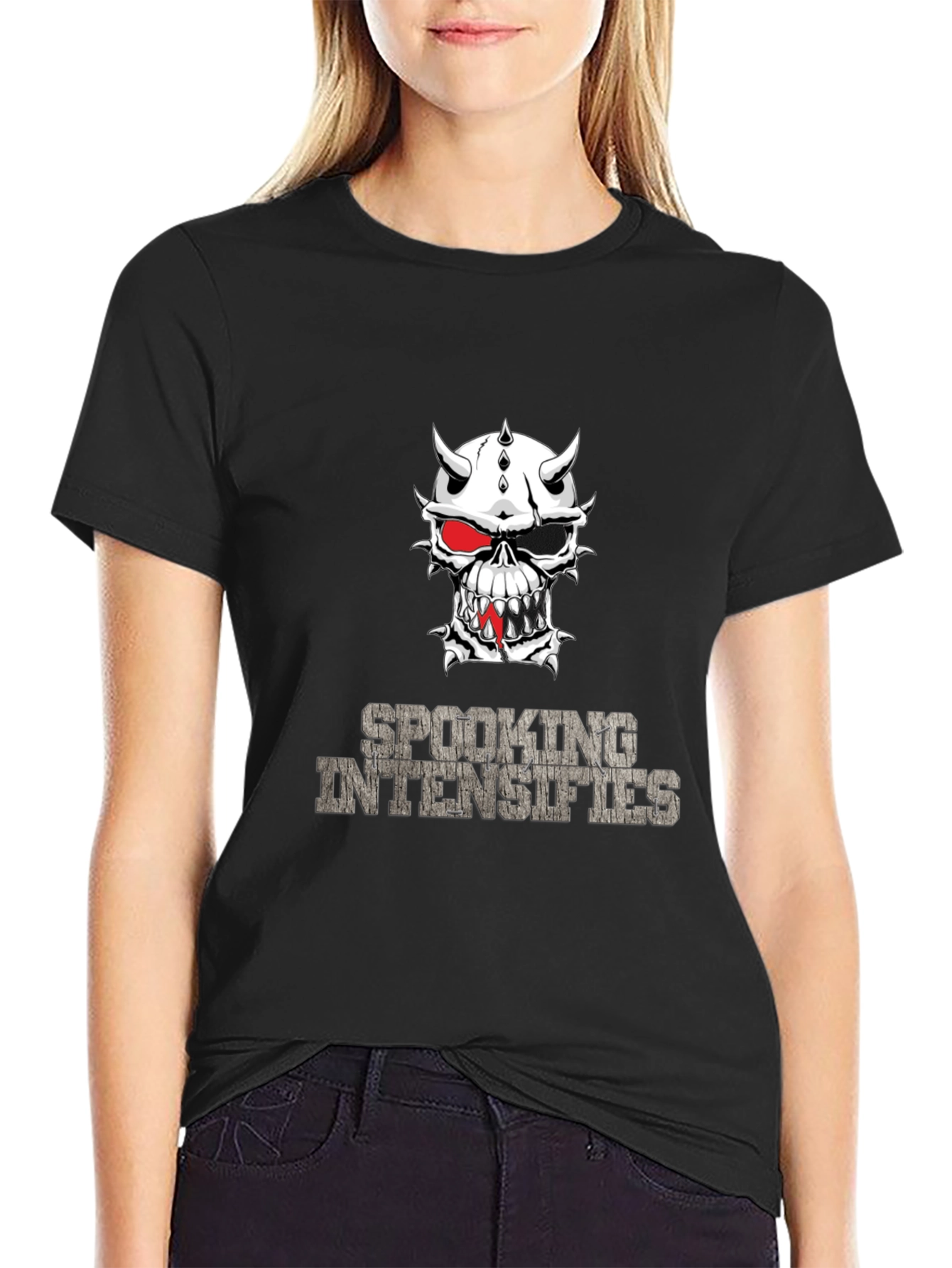 Spooking Intensifies Skull Graphic T-Shirt