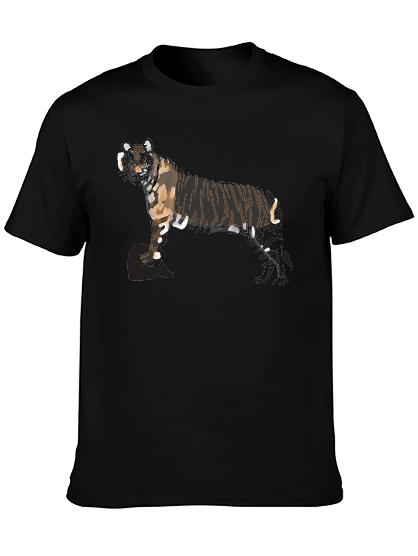 Striking Tiger Graphic Black T-Shirt