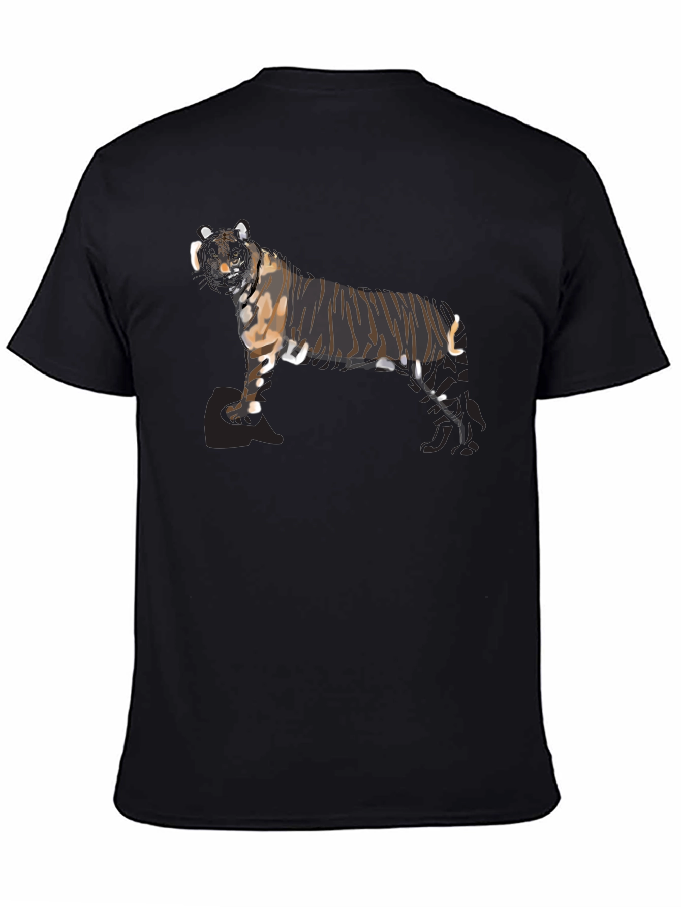 Striking Tiger Graphic Black T-Shirt