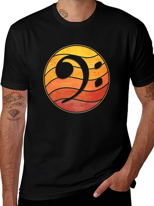 Bass Clef Sunset Graphic Tee - Music Lovers T-Shirt