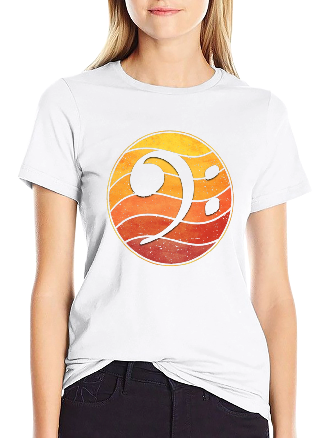 Bass Clef Sunset Graphic Tee - Music Lovers T-Shirt