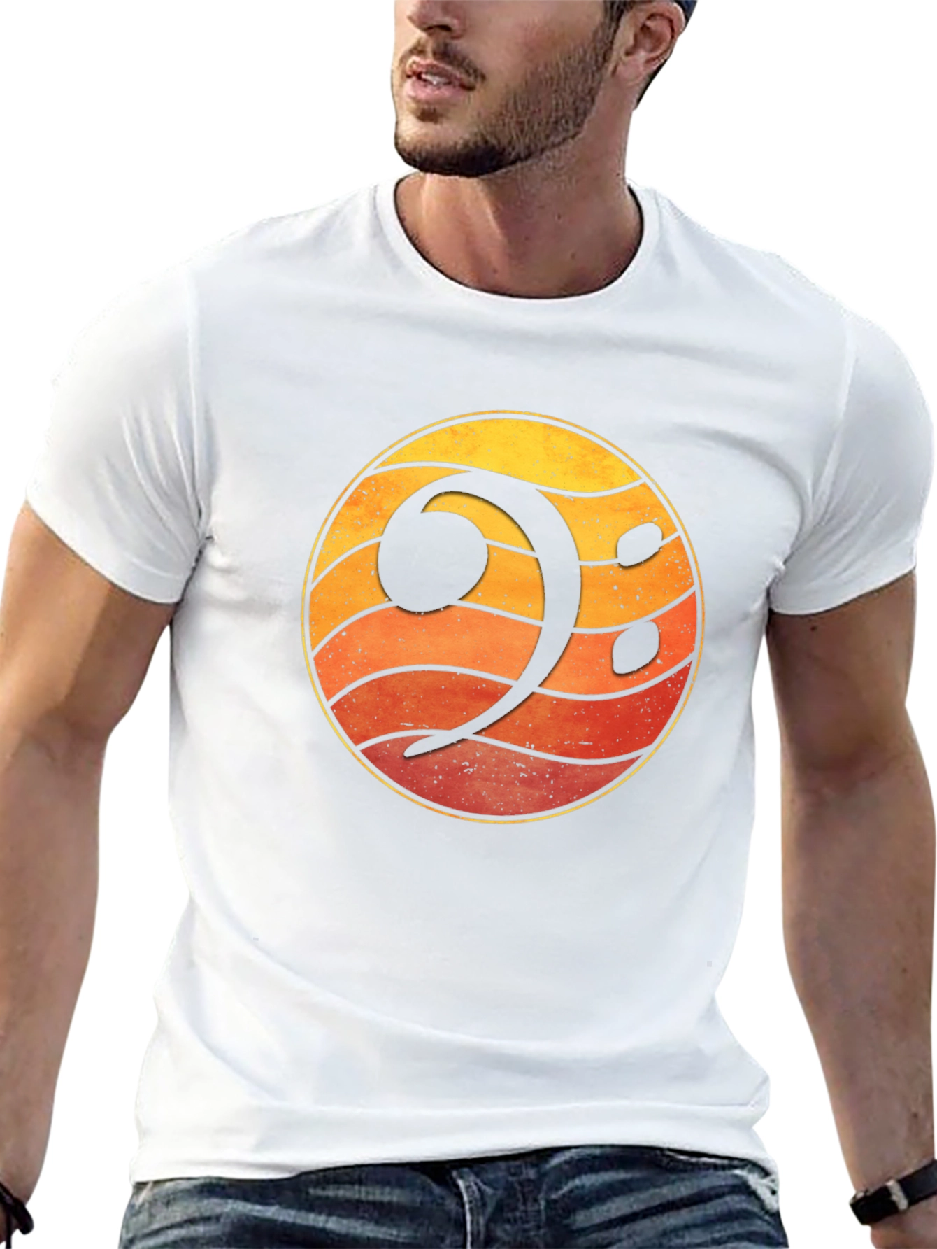 Bass Clef Sunset Graphic Tee - Music Lovers T-Shirt