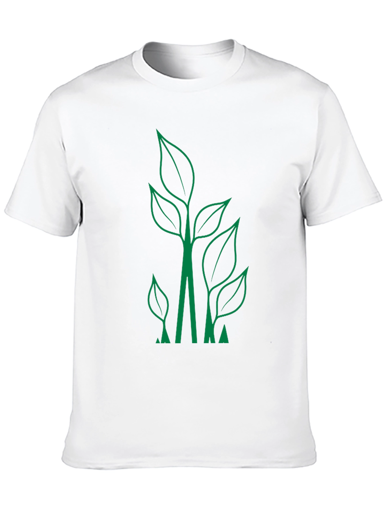 Eco-Friendly Leaf Design Black T-Shirt