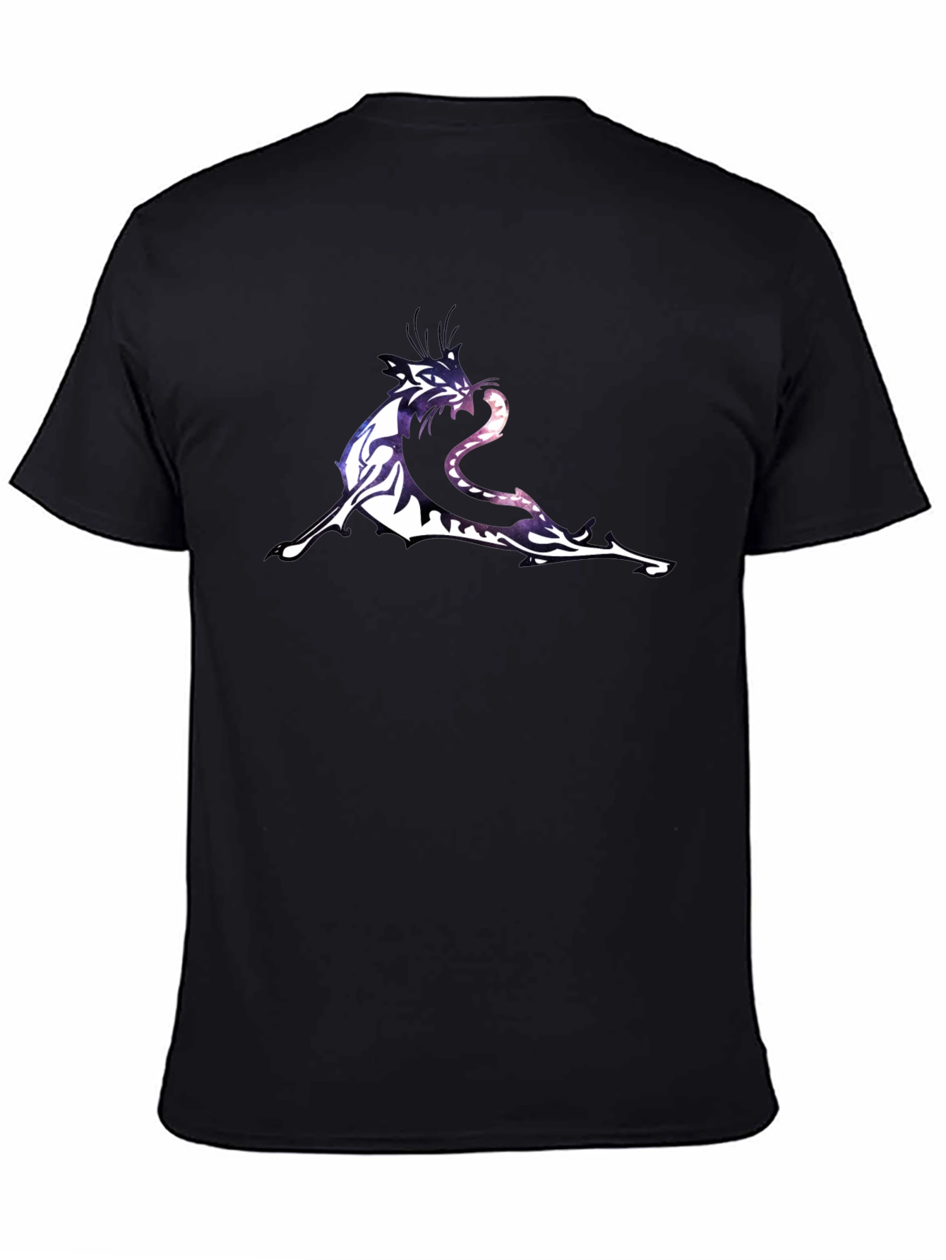 Black Graphic T-Shirt with Tiger & Snake Design