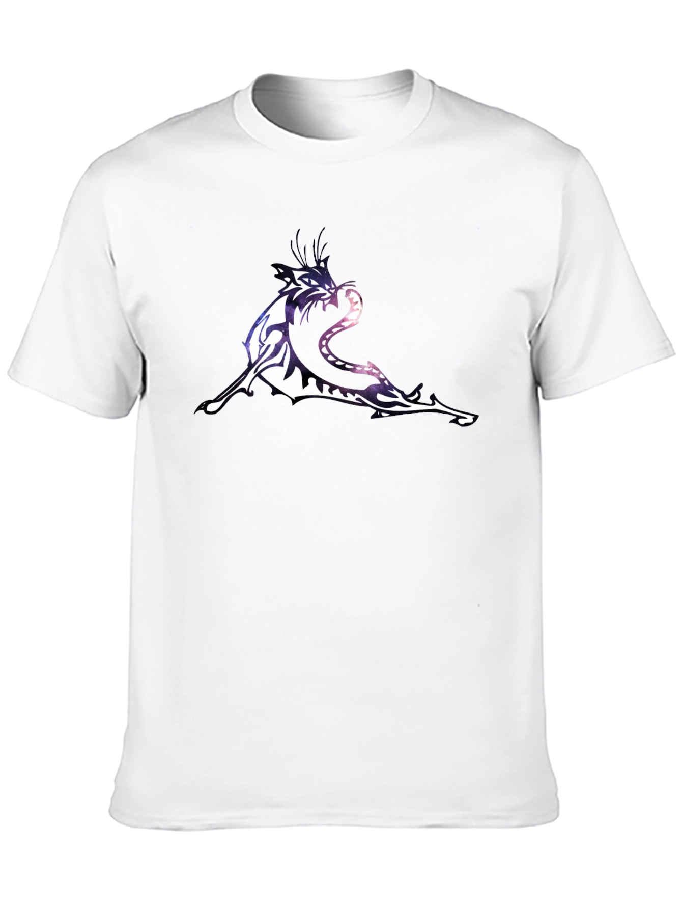 Black Graphic T-Shirt with Tiger & Snake Design