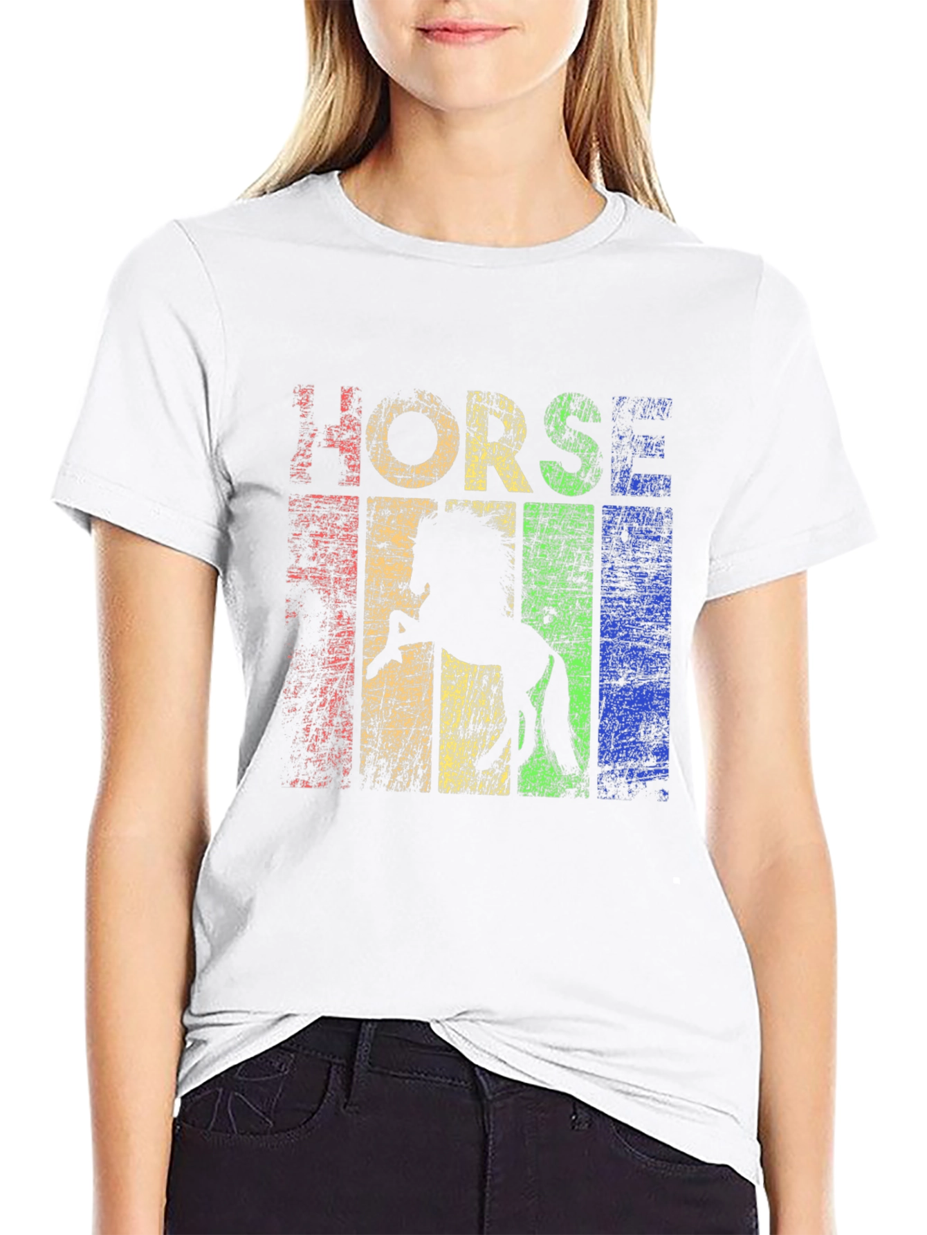 Retro Horse Graphic T-Shirt - Black