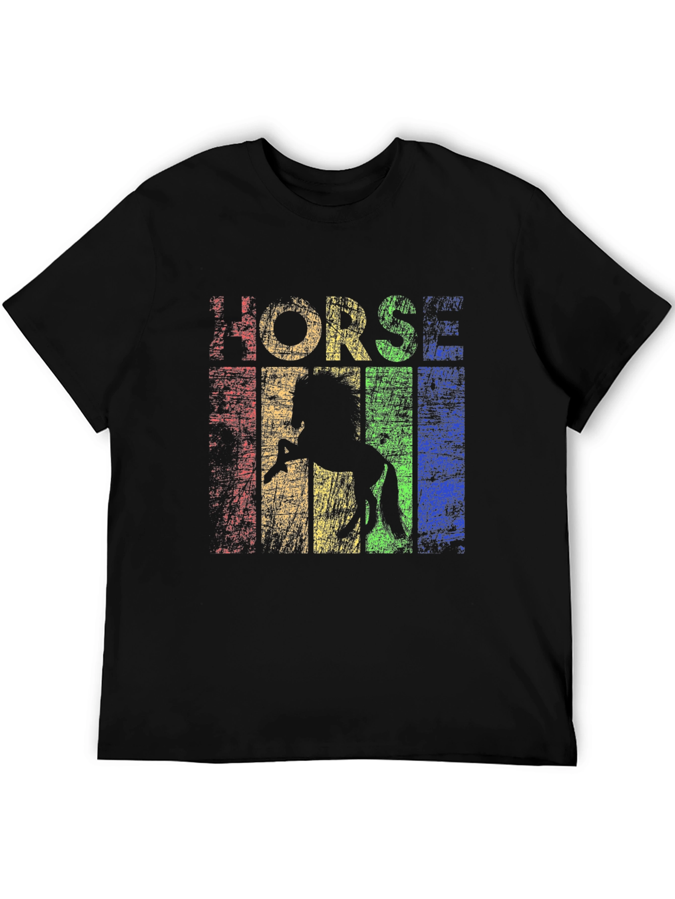 Retro Horse Graphic T-Shirt - Black