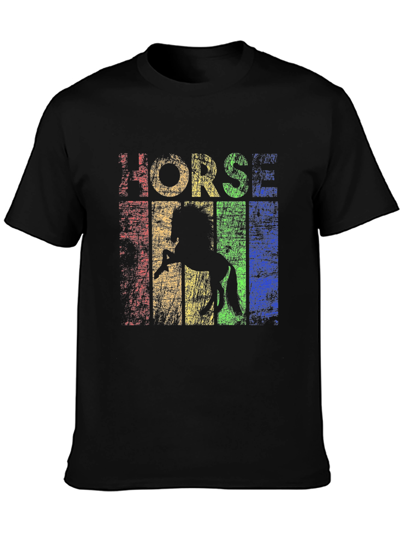 Retro Horse Graphic T-Shirt - Black