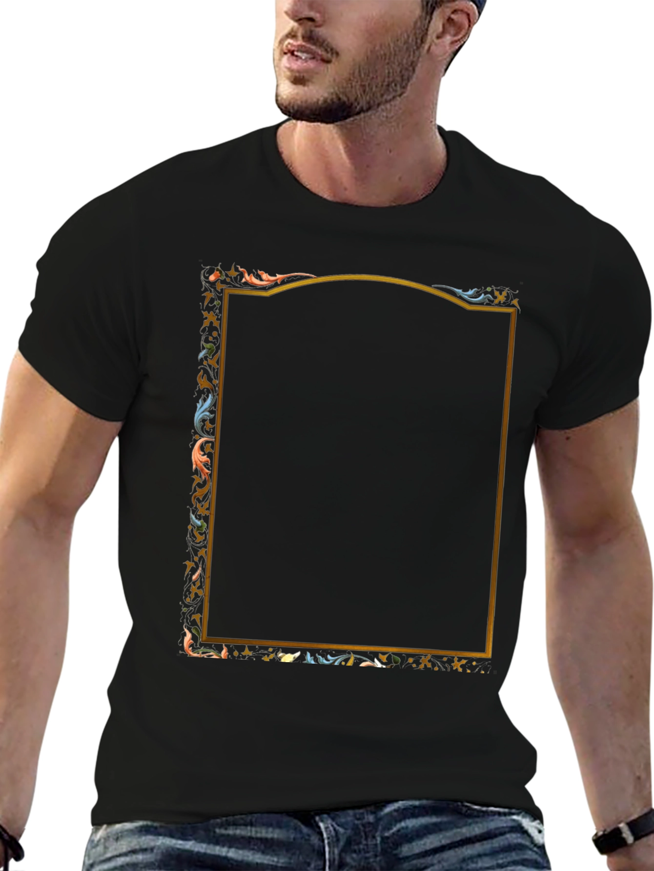 Ornate Framed Graphic Tee - Unique Design