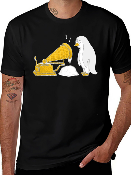 Penguin Ice Cream Gramophone T-Shirt