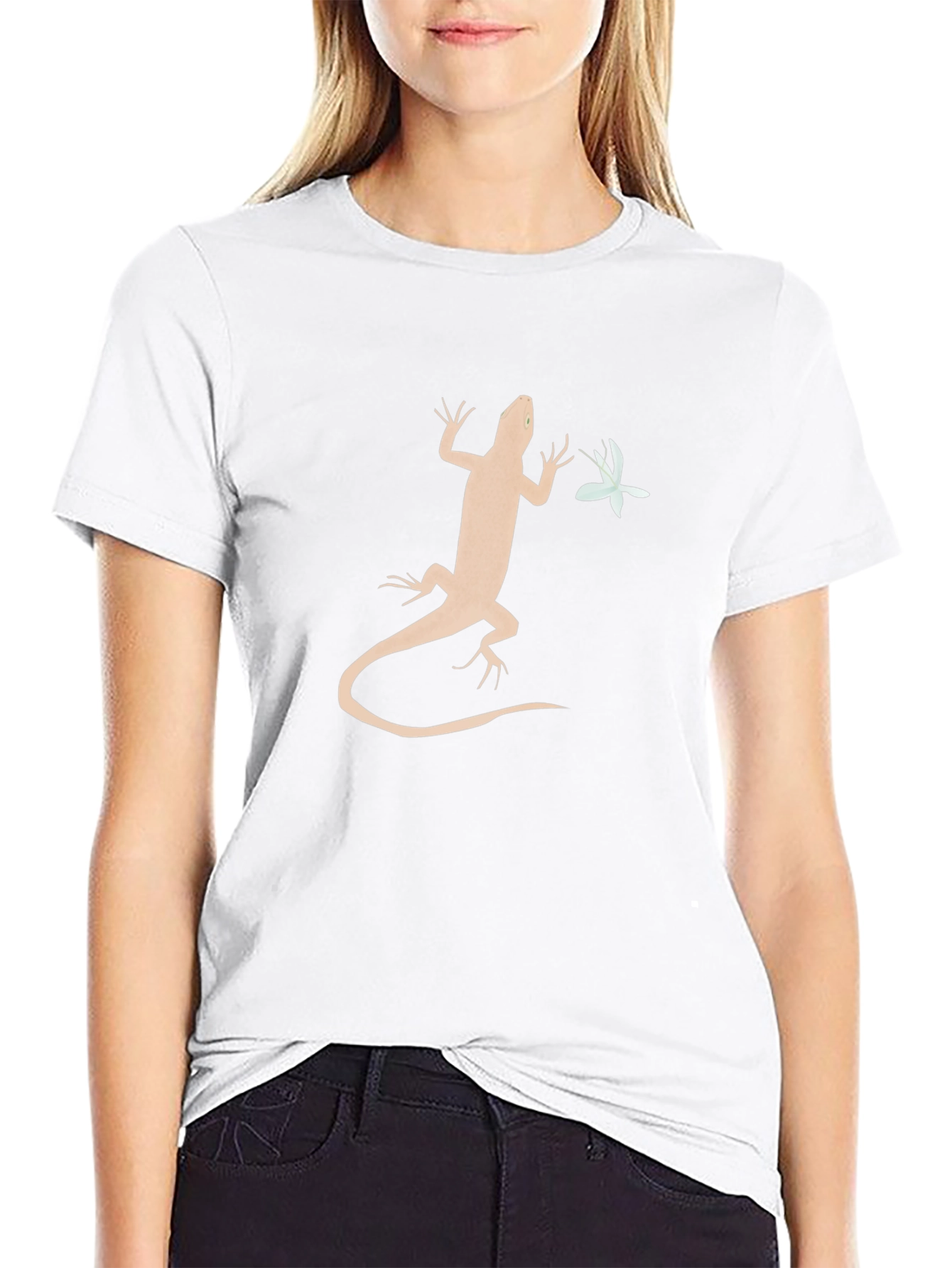 Lizard and Flower Graphic Tee - Cool Mens T-Shirt