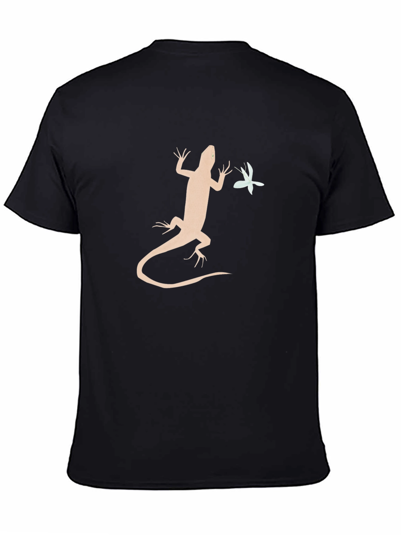 Lizard and Flower Graphic Tee - Cool Mens T-Shirt