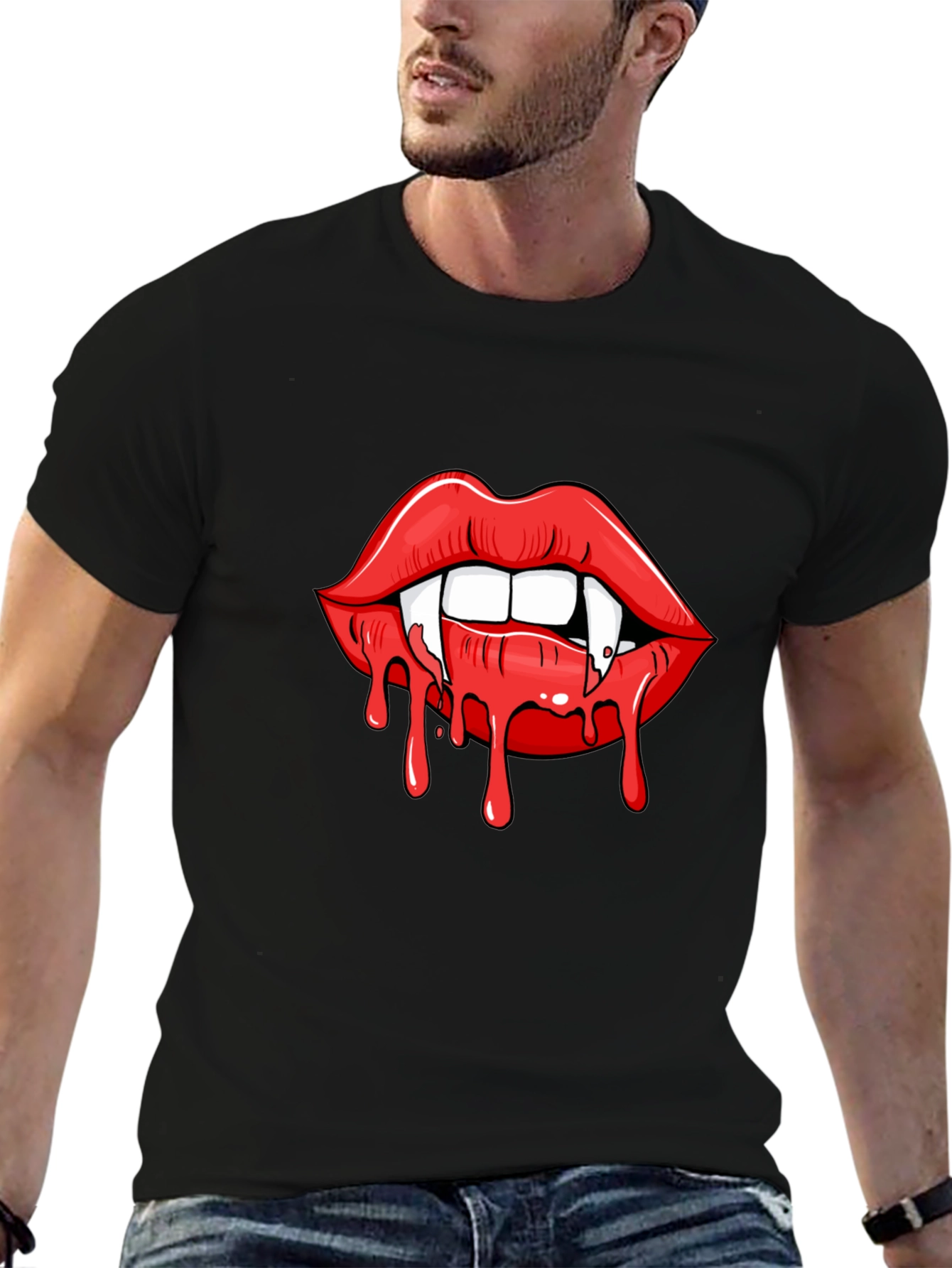 Vampire Lips Graphic Tee - Halloween T-Shirt