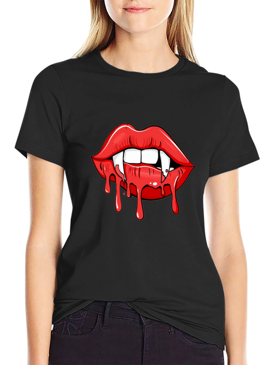 Vampire Lips Graphic Tee - Halloween T-Shirt