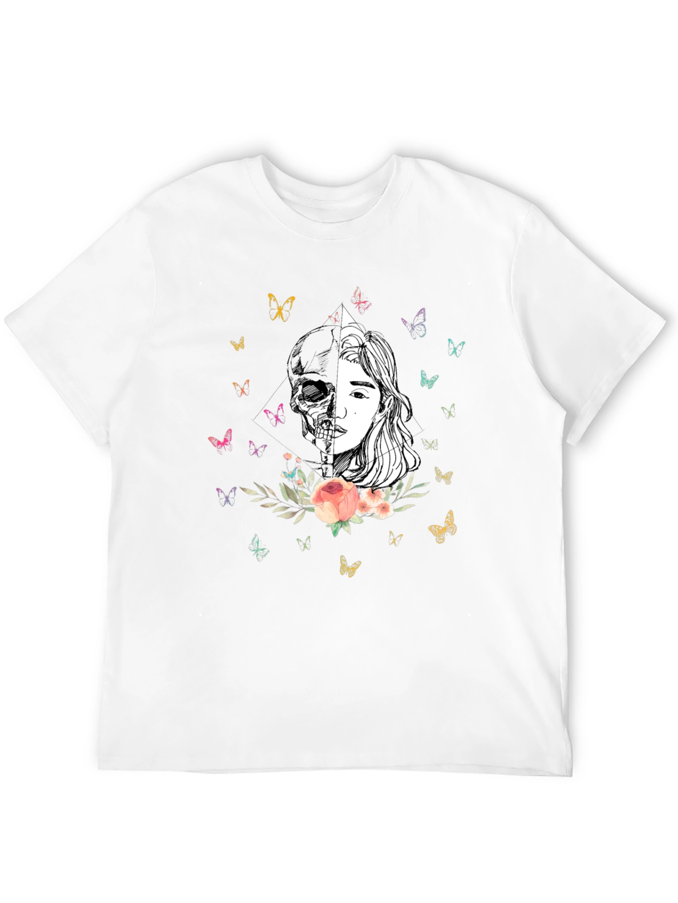 Skull & Beauty Graphic Tee - Unisex Fashion Shirt