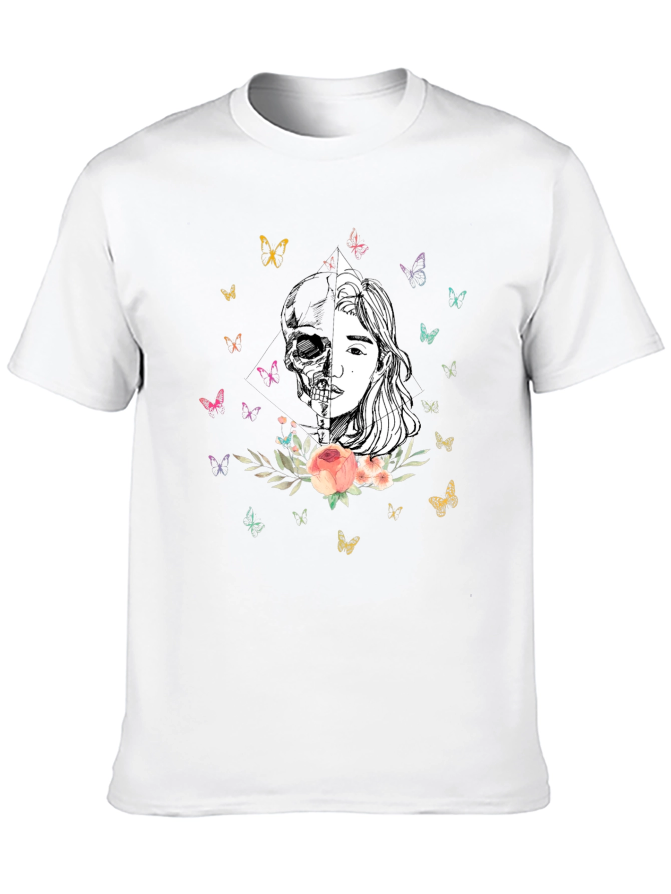Skull & Beauty Graphic Tee - Unisex Fashion Shirt