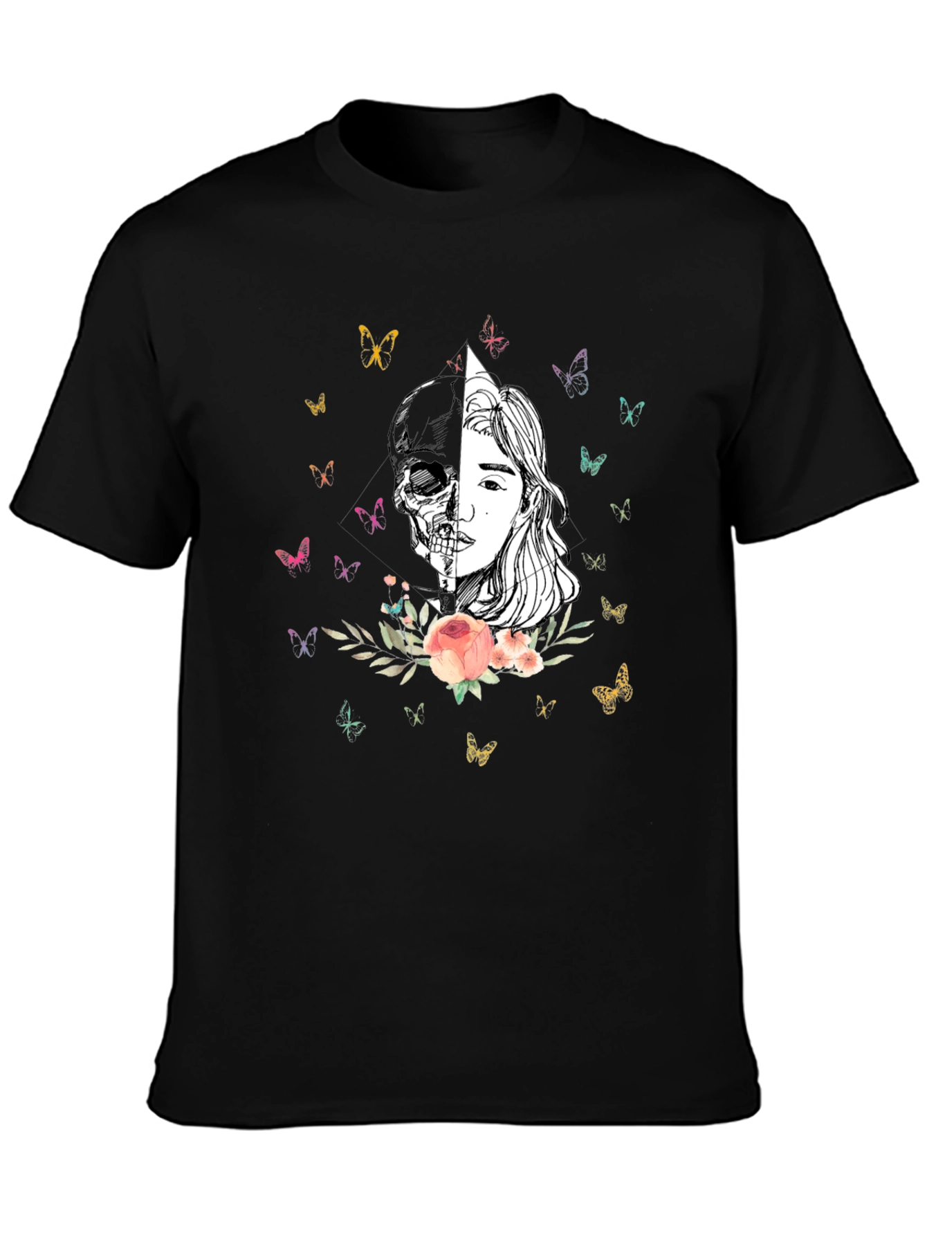 Skull & Beauty Graphic Tee - Unisex Fashion Shirt