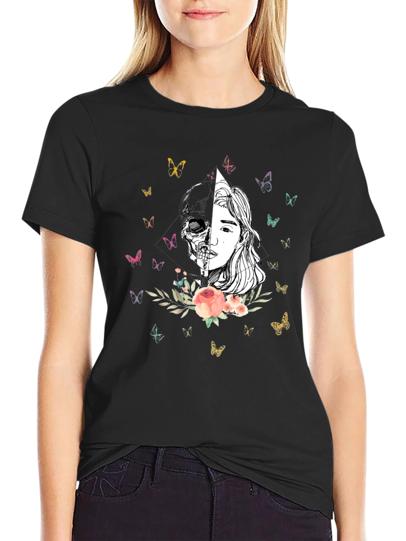 Skull & Beauty Graphic Tee - Unisex Fashion Shirt