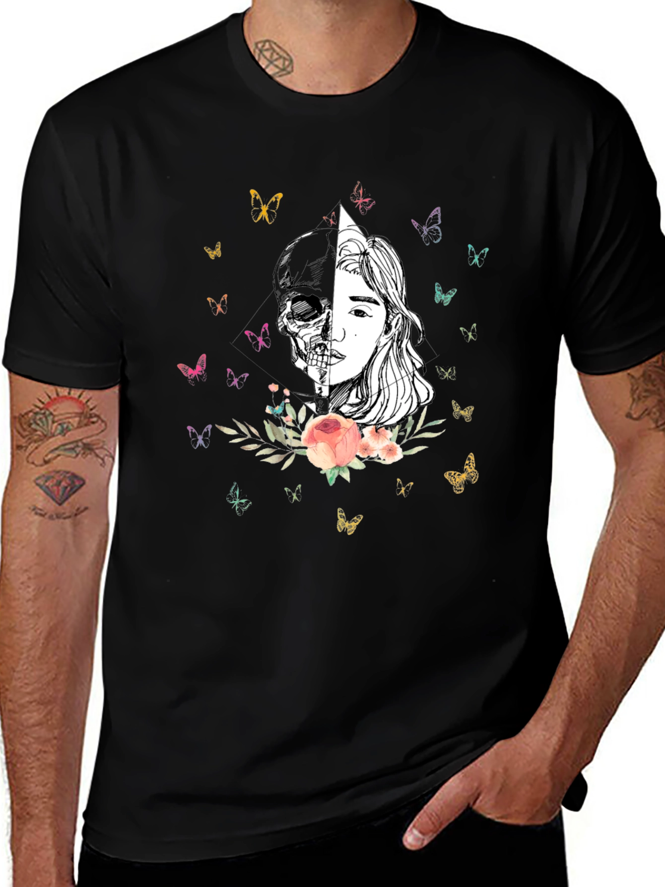 Skull & Beauty Graphic Tee - Unisex Fashion Shirt