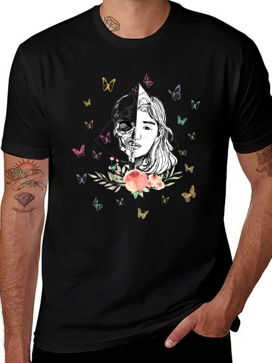Skull & Beauty Graphic Tee - Unisex Fashion Shirt