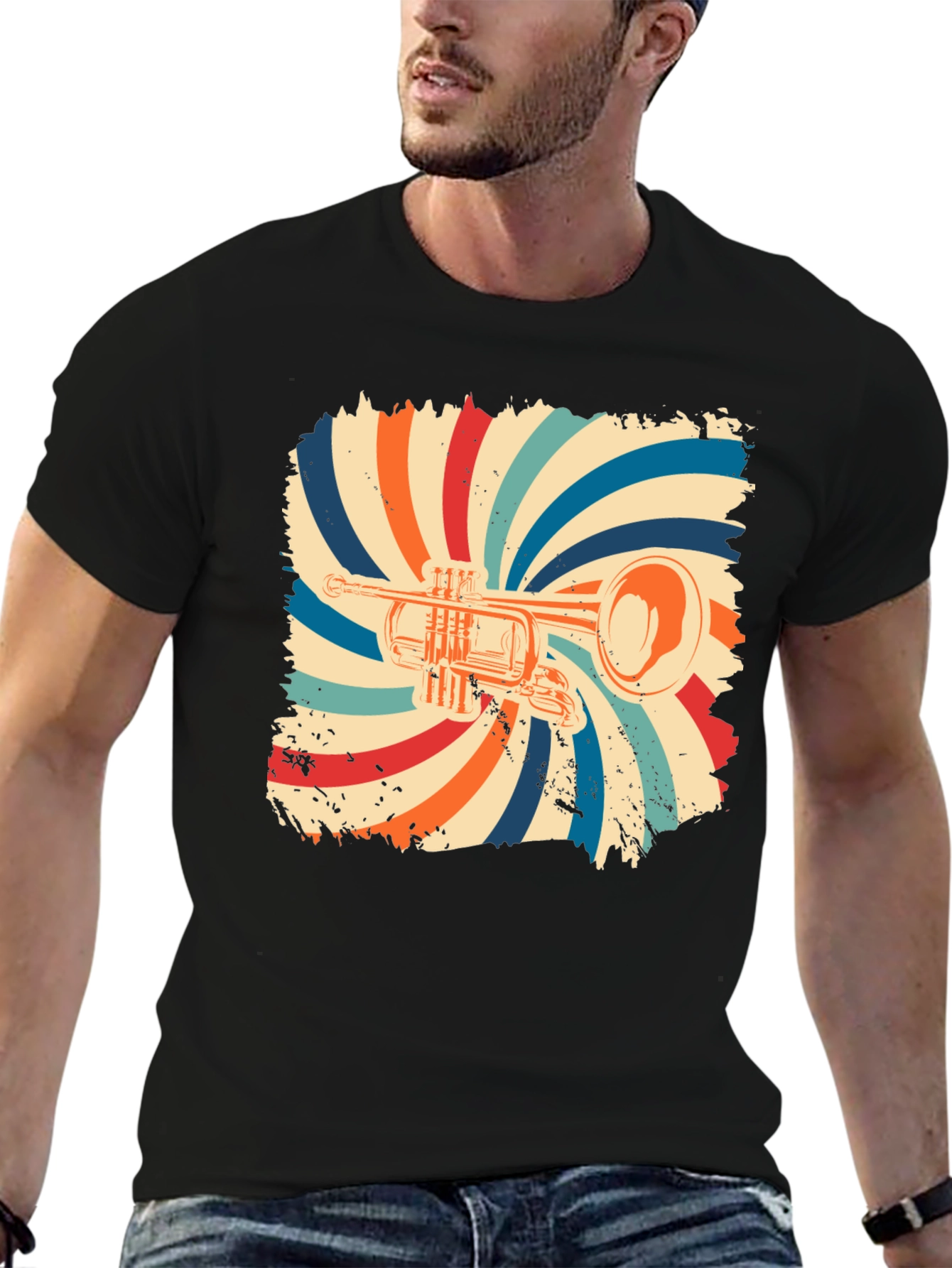 Retro Trumpet Graphic T-Shirt