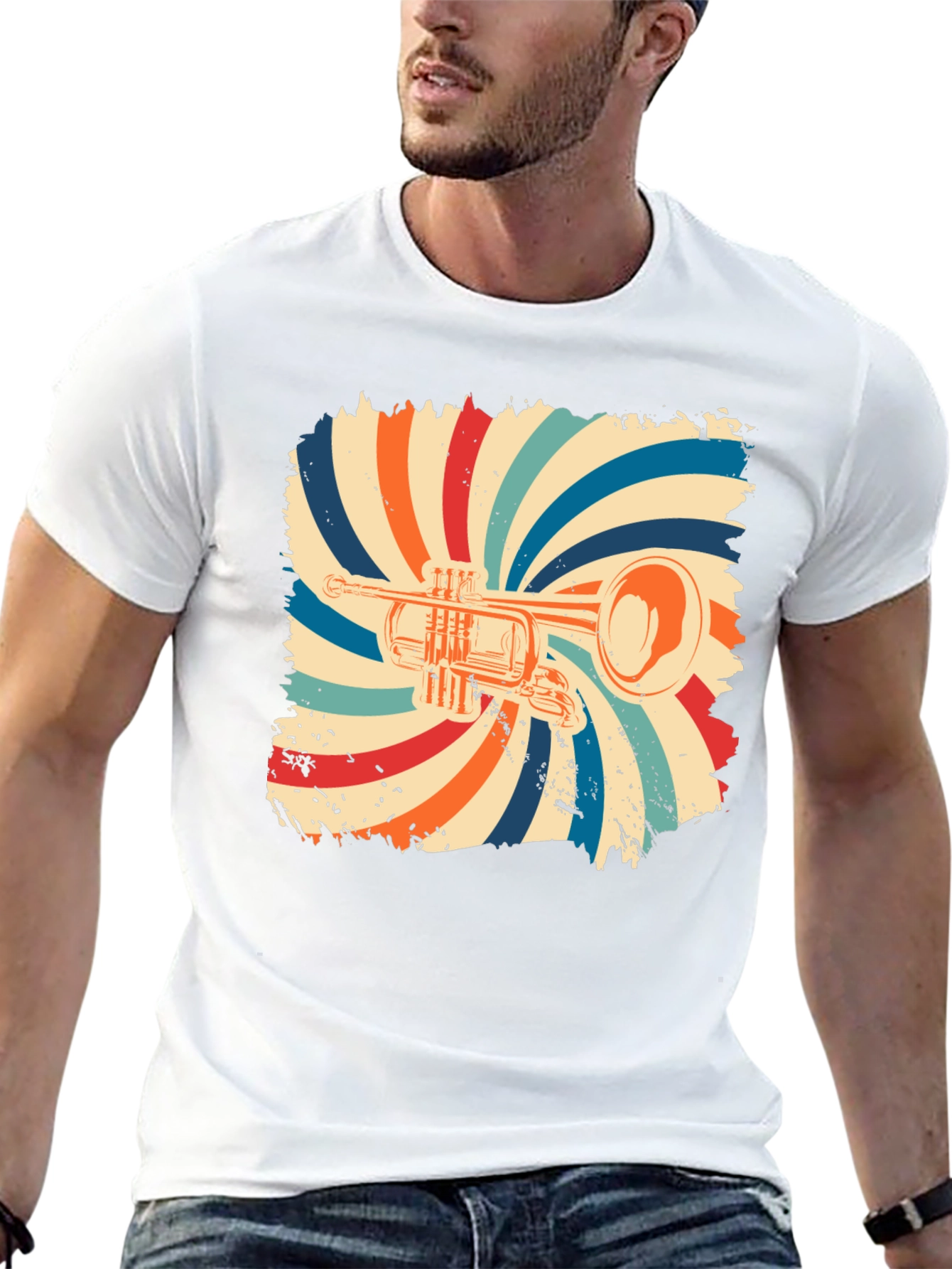 Retro Trumpet Graphic T-Shirt