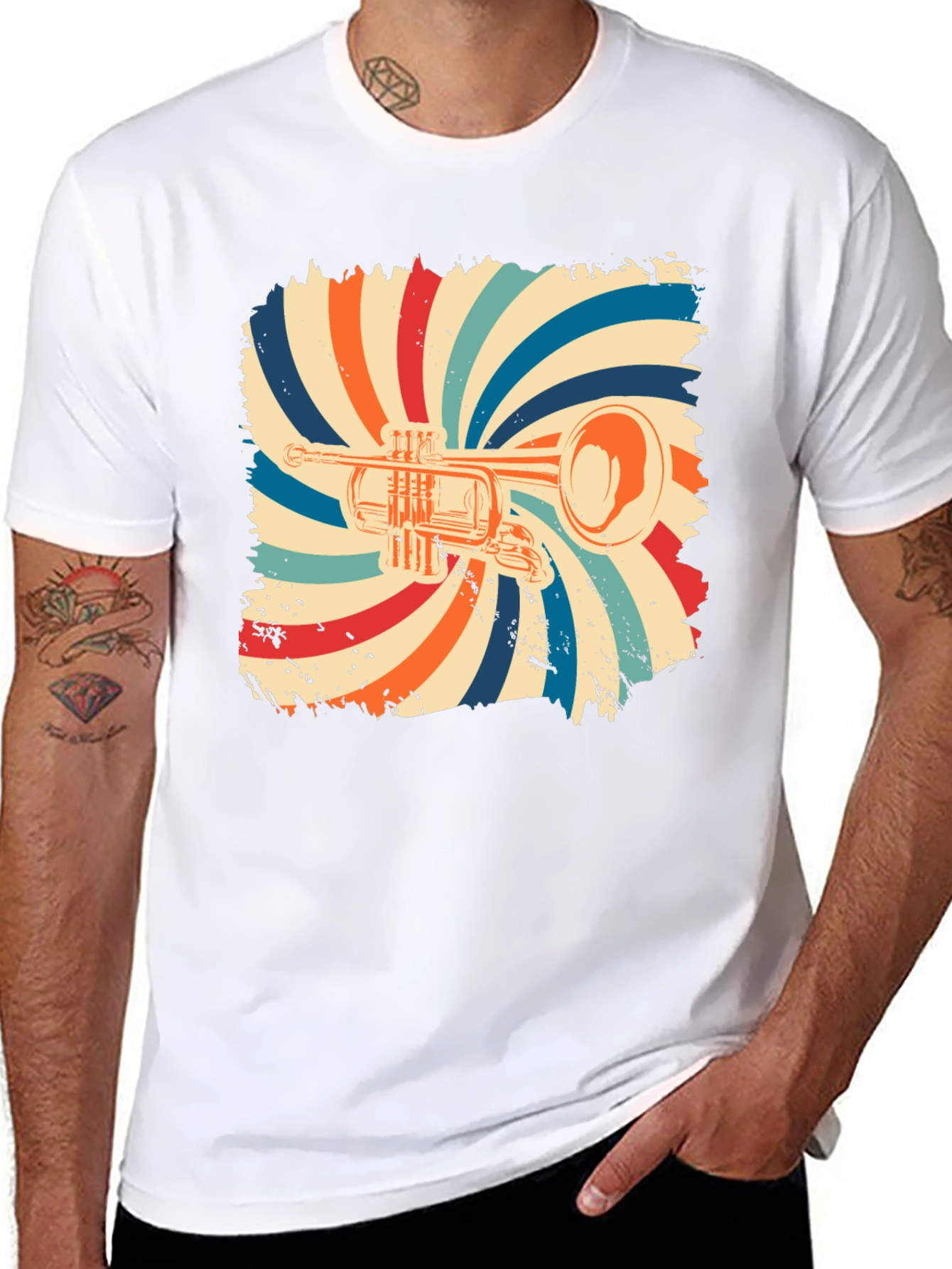 Retro Trumpet Graphic T-Shirt