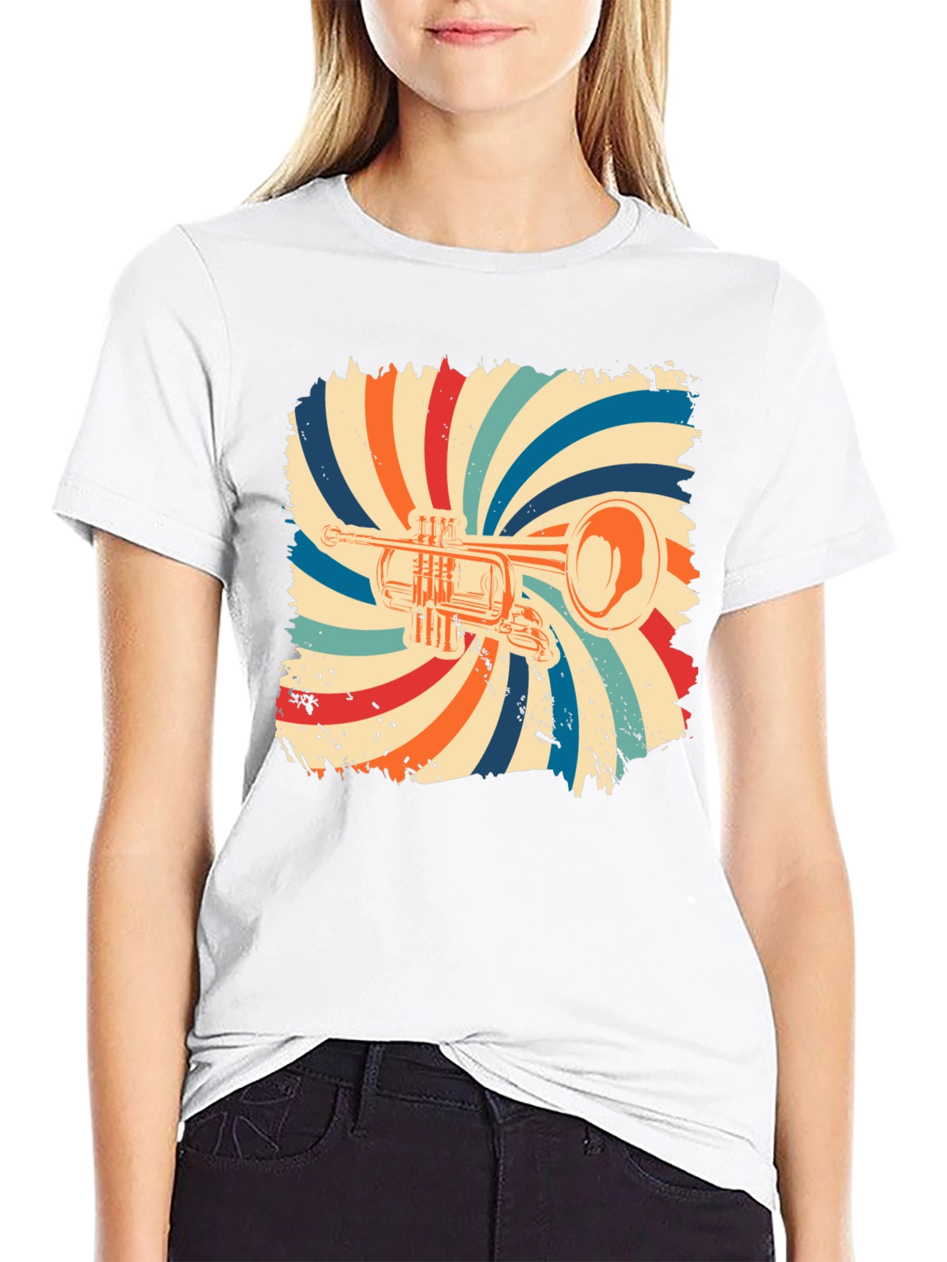 Retro Trumpet Graphic T-Shirt