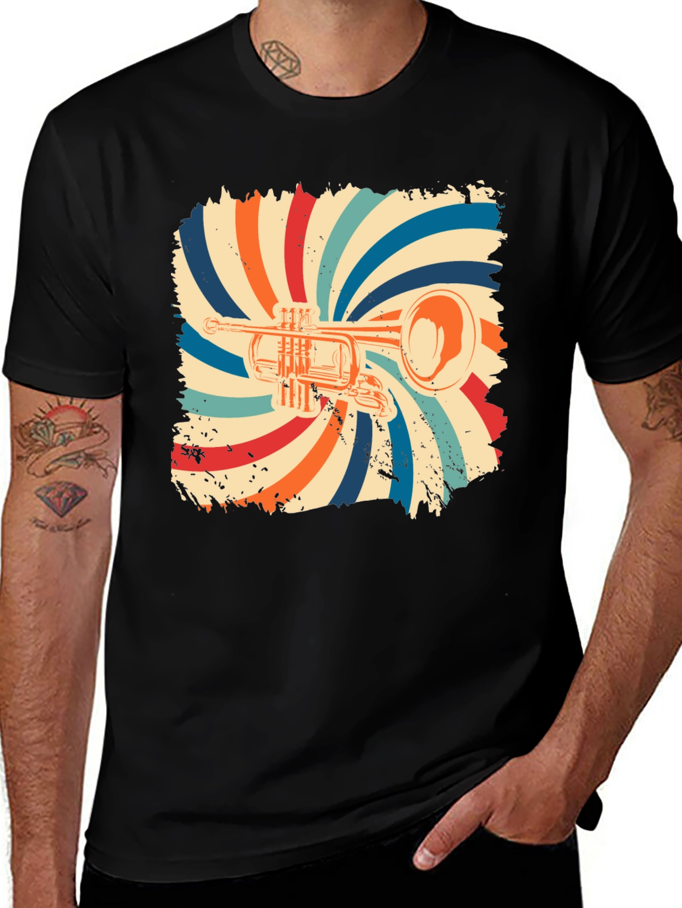 Retro Trumpet Graphic T-Shirt