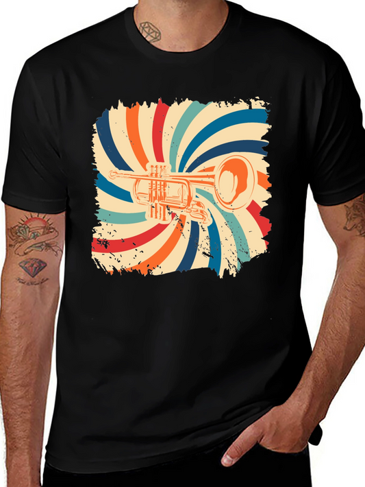 Retro Trumpet Graphic T-Shirt