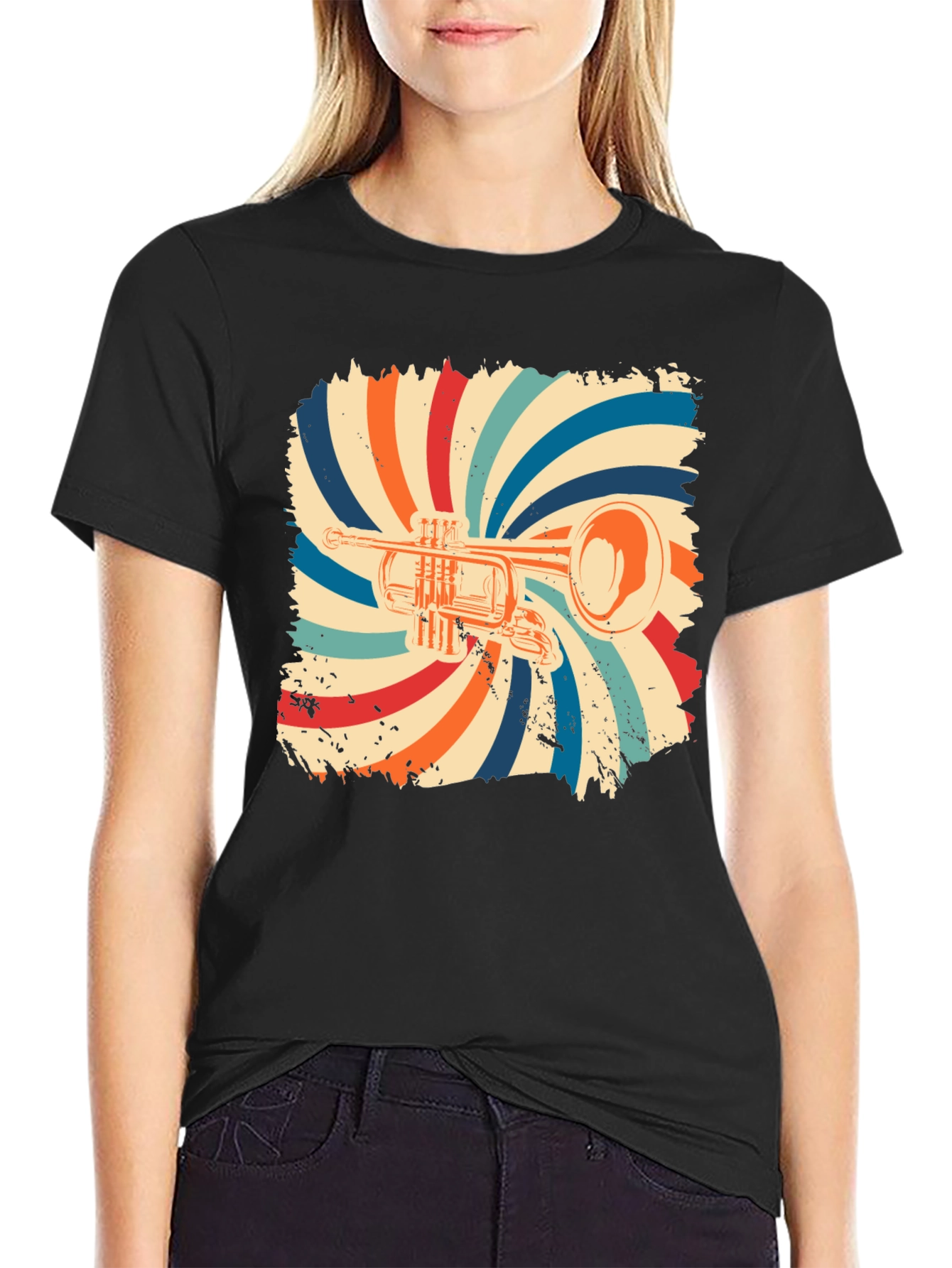 Retro Trumpet Graphic T-Shirt
