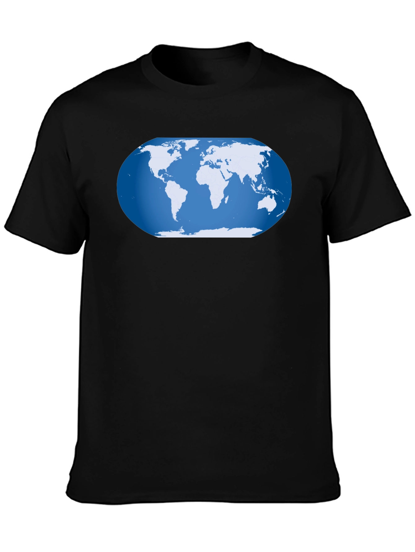 World Map Graphic T-Shirt - Black Cotton Tee
