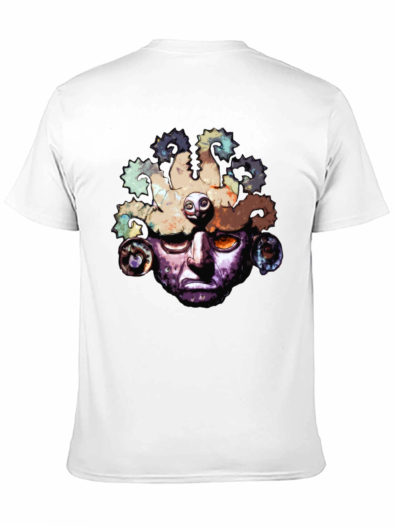Aztec Mask Graphic T-Shirt - Black
