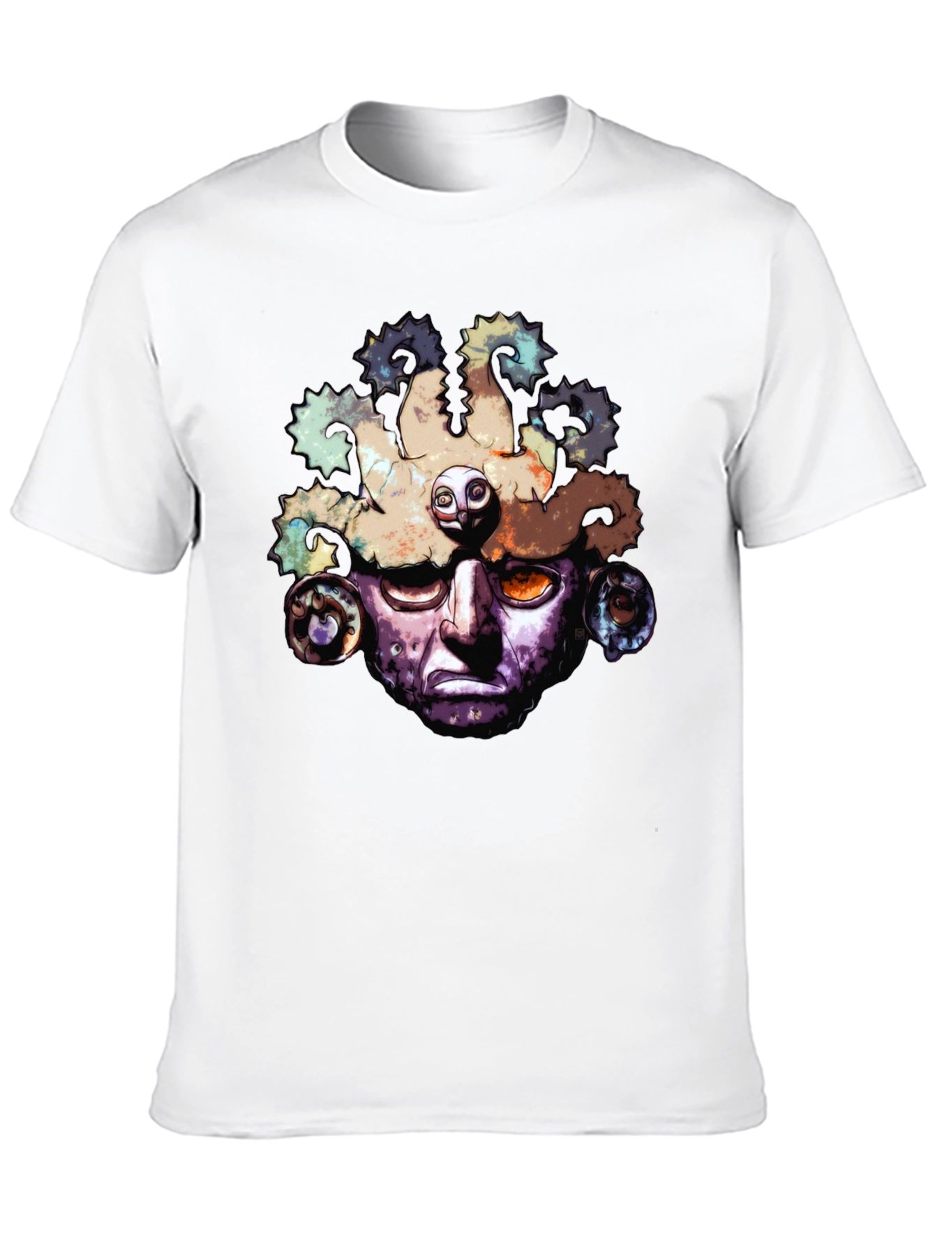 Aztec Mask Graphic T-Shirt - Black