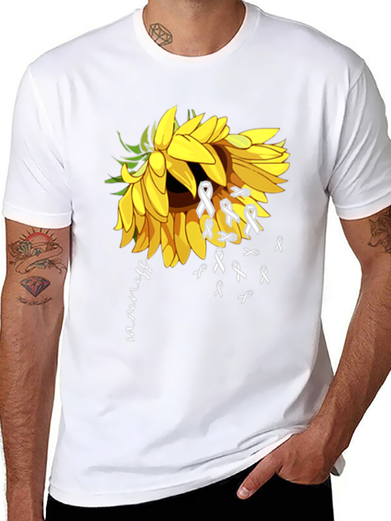 Awareness Sunflower Graphic T-Shirt