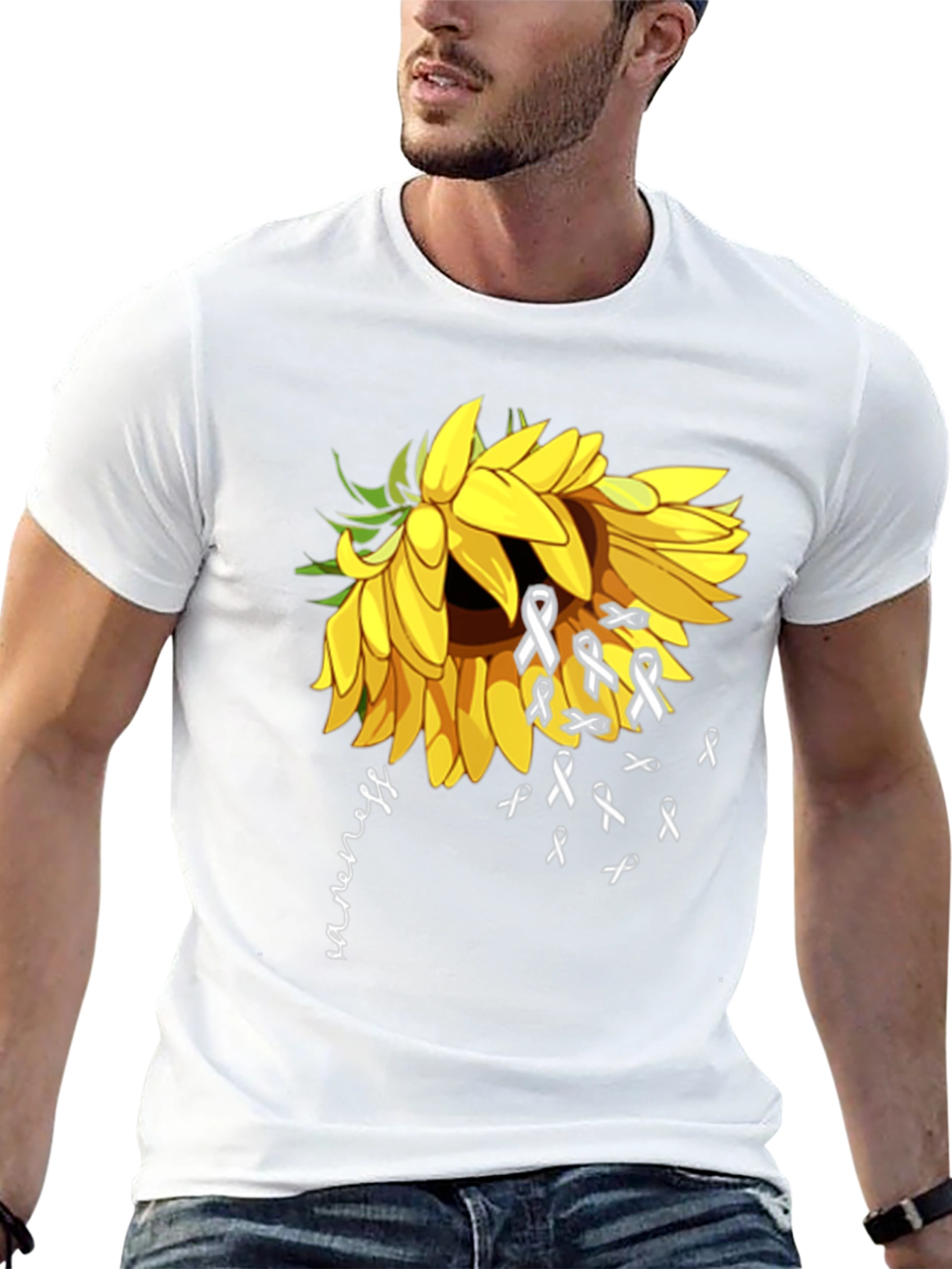 Awareness Sunflower Graphic T-Shirt
