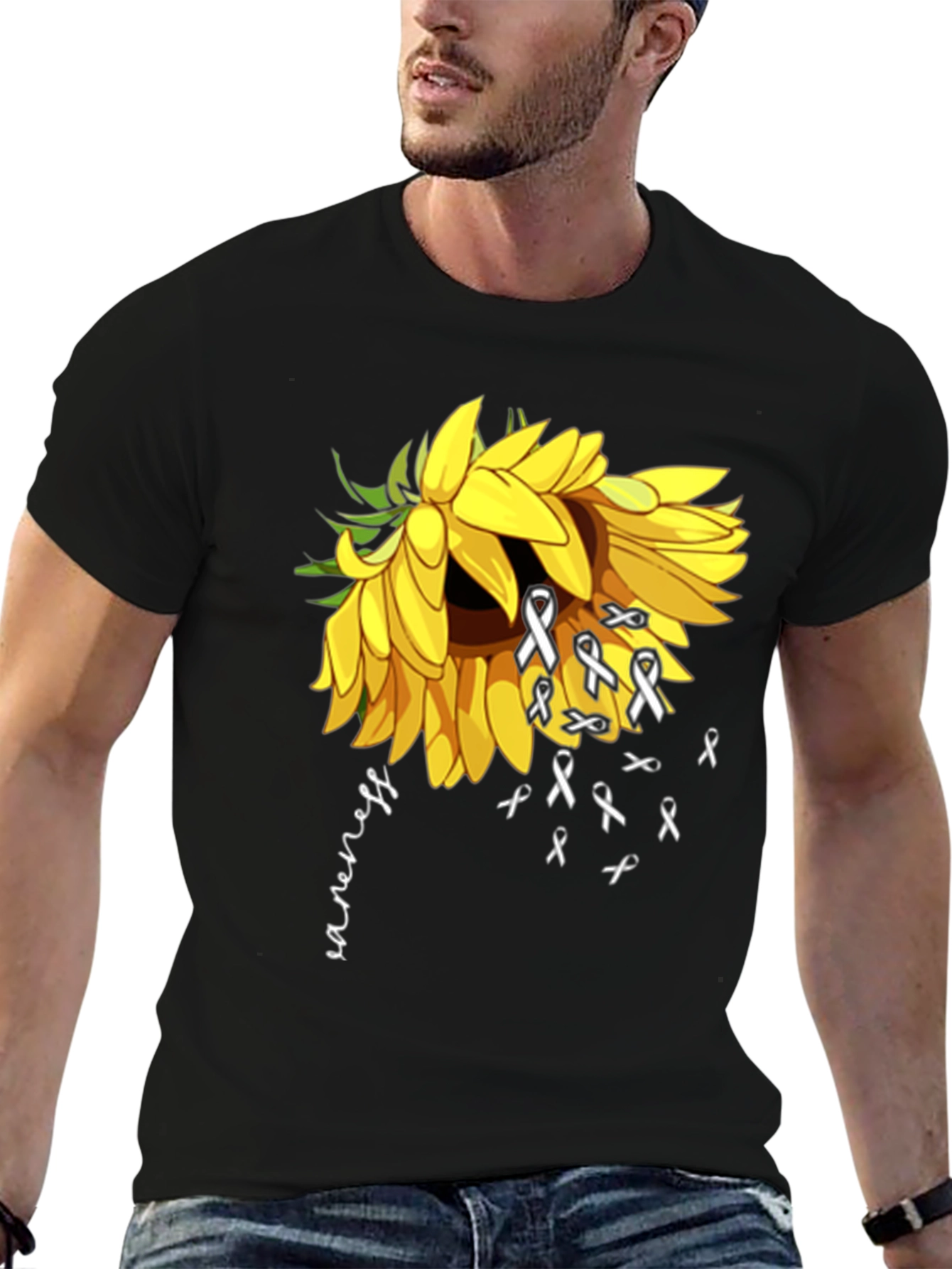 Awareness Sunflower Graphic T-Shirt