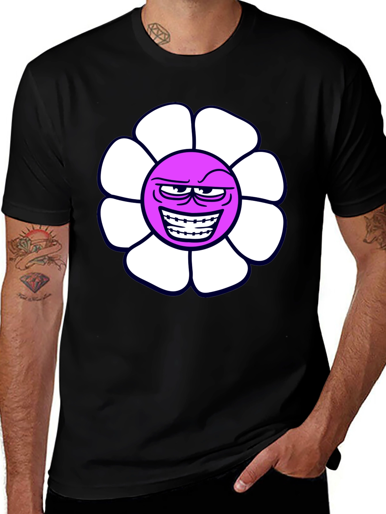Evil Flower Graphic T-Shirt - Black