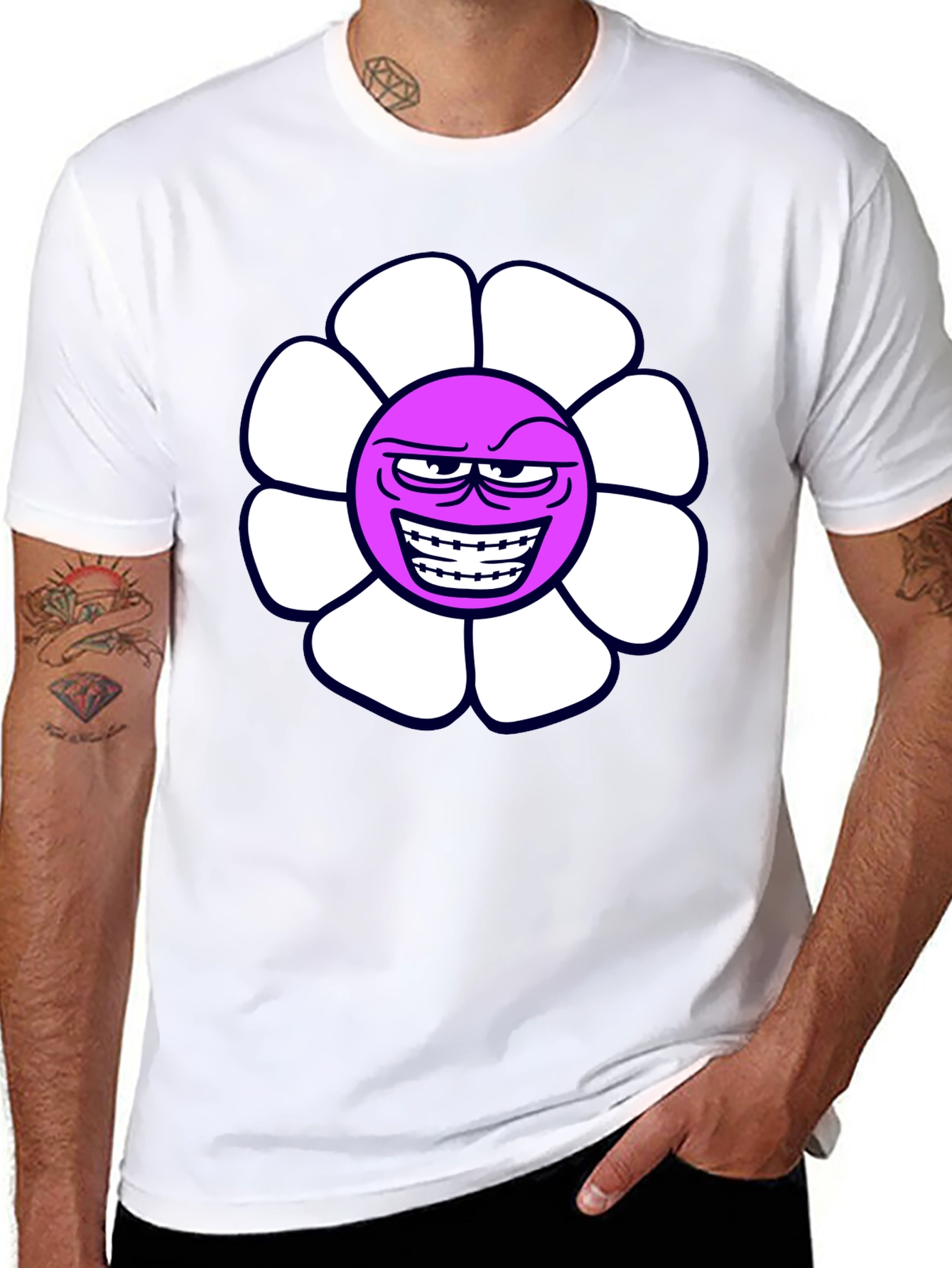 Evil Flower Graphic T-Shirt - Black