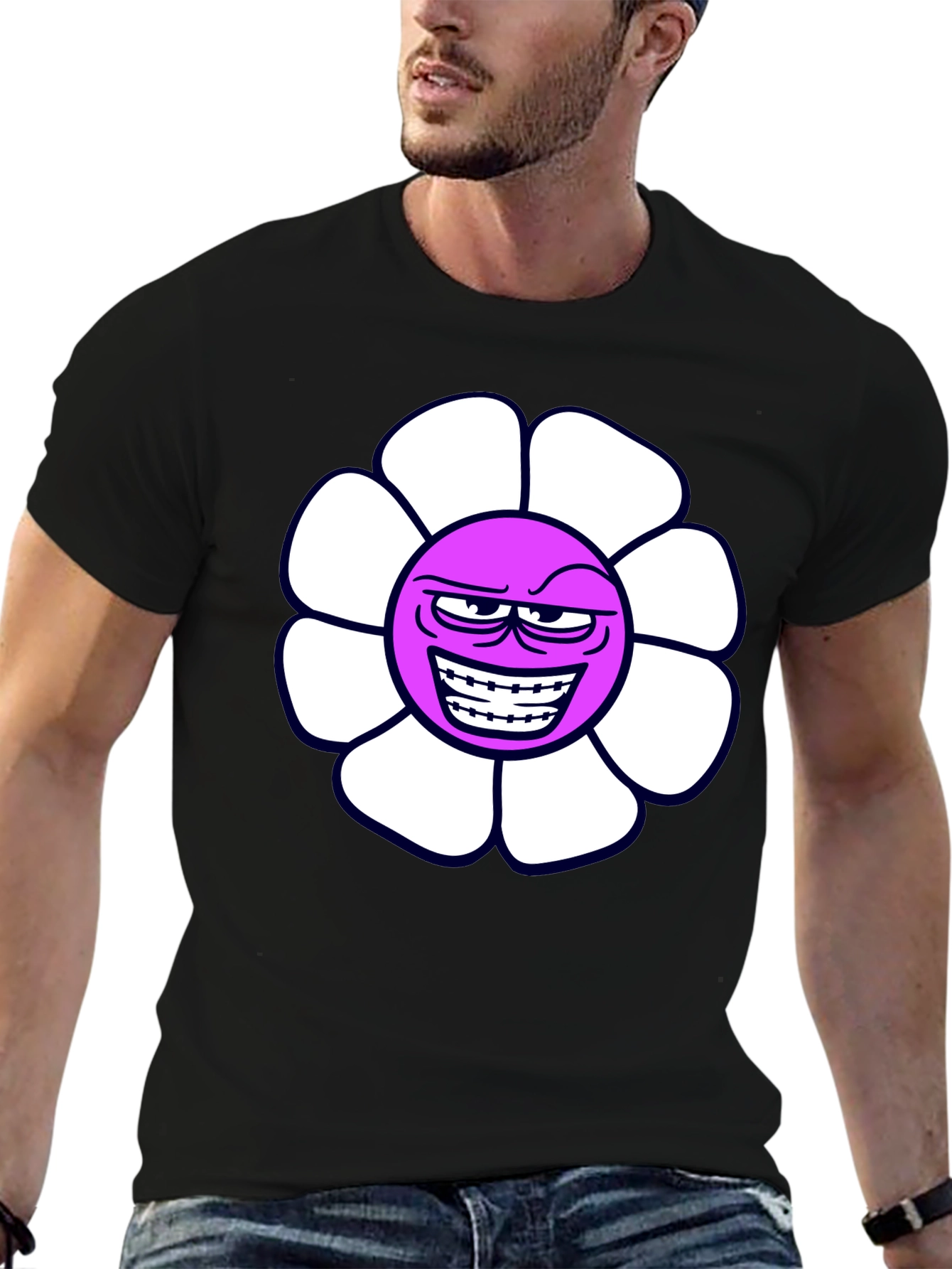 Evil Flower Graphic T-Shirt - Black