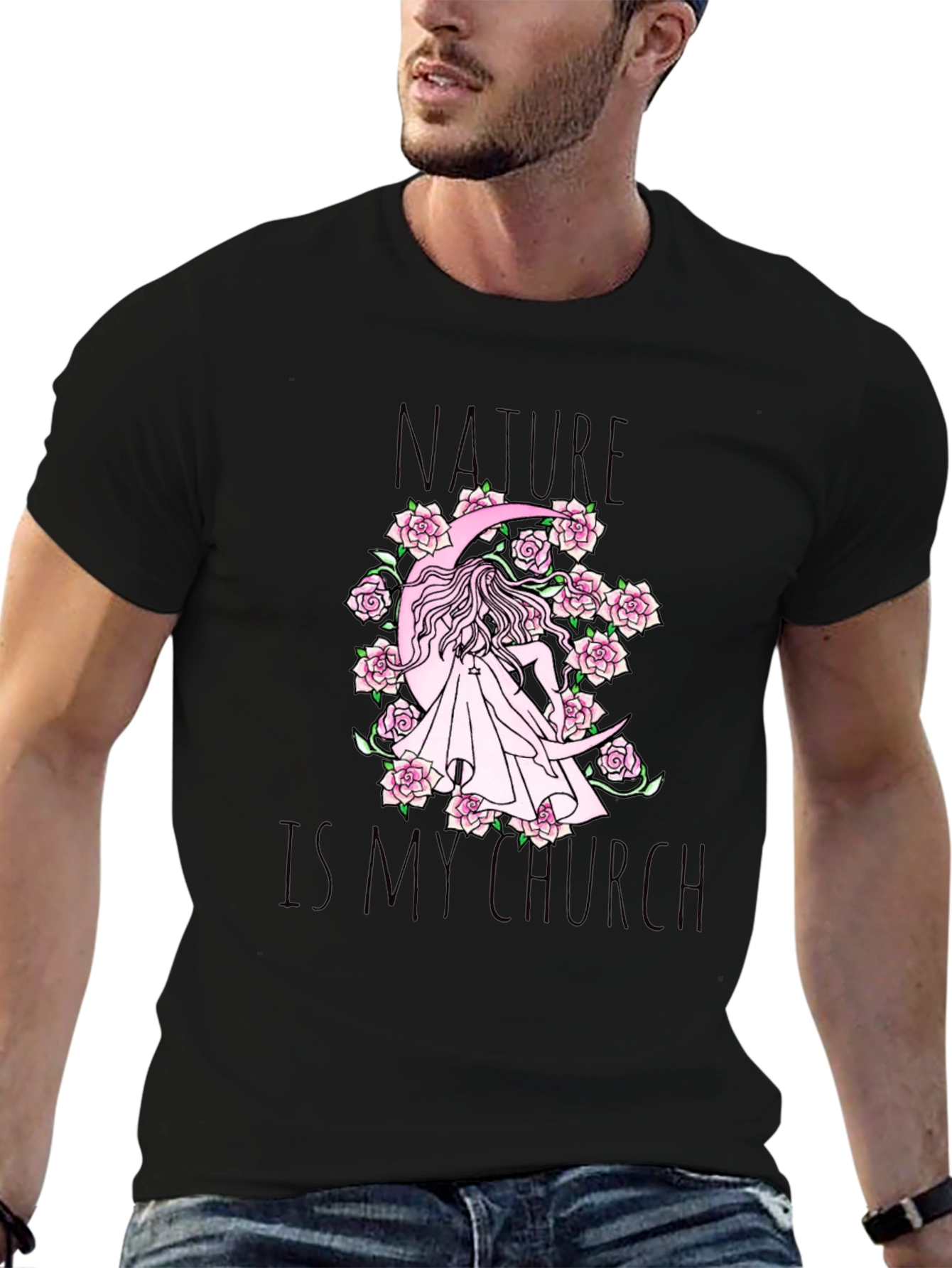 Nature Is My Church Black Graphic Tee