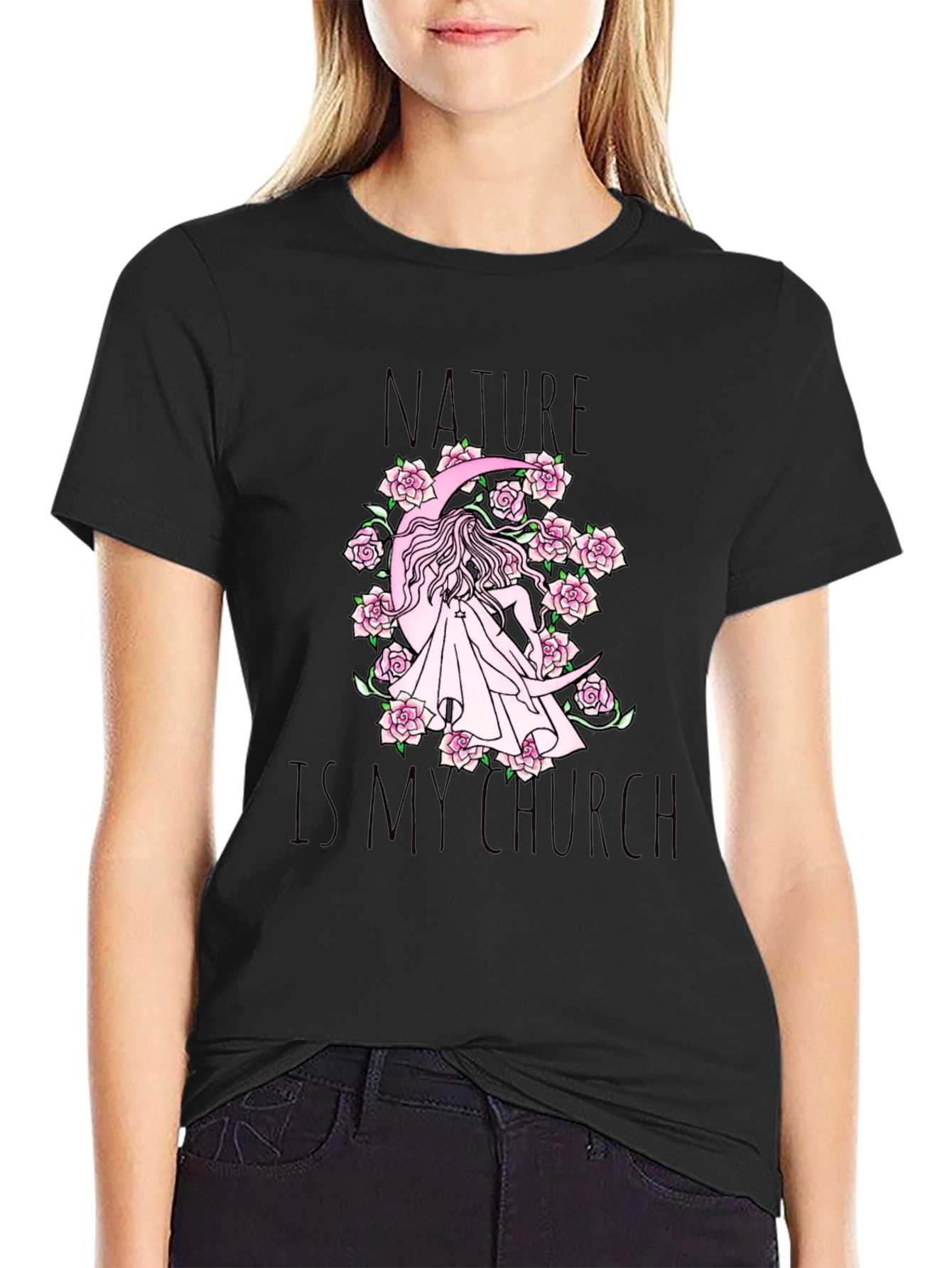Nature Is My Church Black Graphic Tee